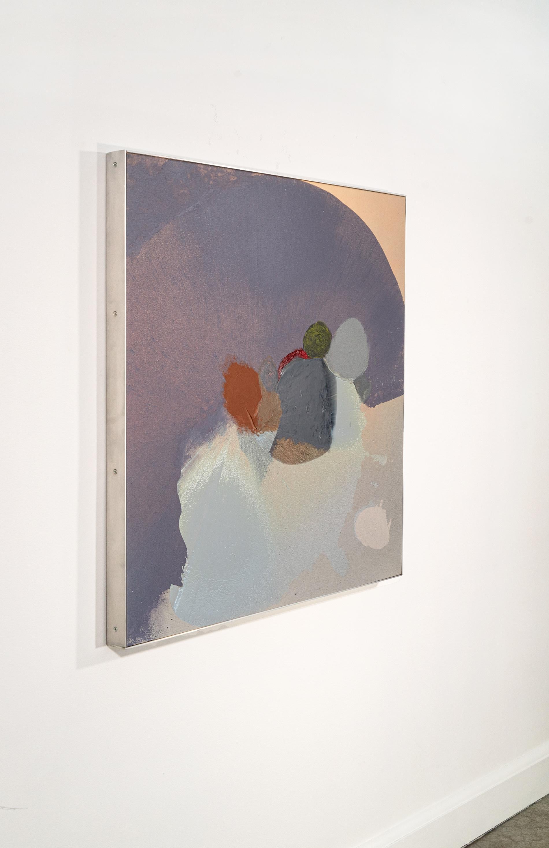 Flute - pastels neutres, abstrait gestuel, acrylique sur toile - Abstrait Painting par Joseph Drapell