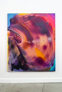 "In Memory of Clement Greenberg" - colourful, impasto abstract acrylic on canvas