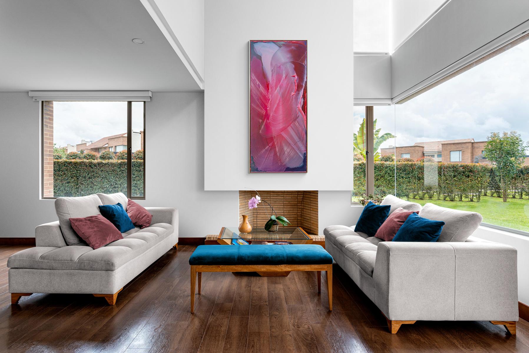 Pearl Harbour - rich, colourful, impasto, gestural abstract acrylic on canvas For Sale 6
