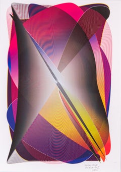 Unique Print - bright, colourful, abstract, one of, framed monoprint