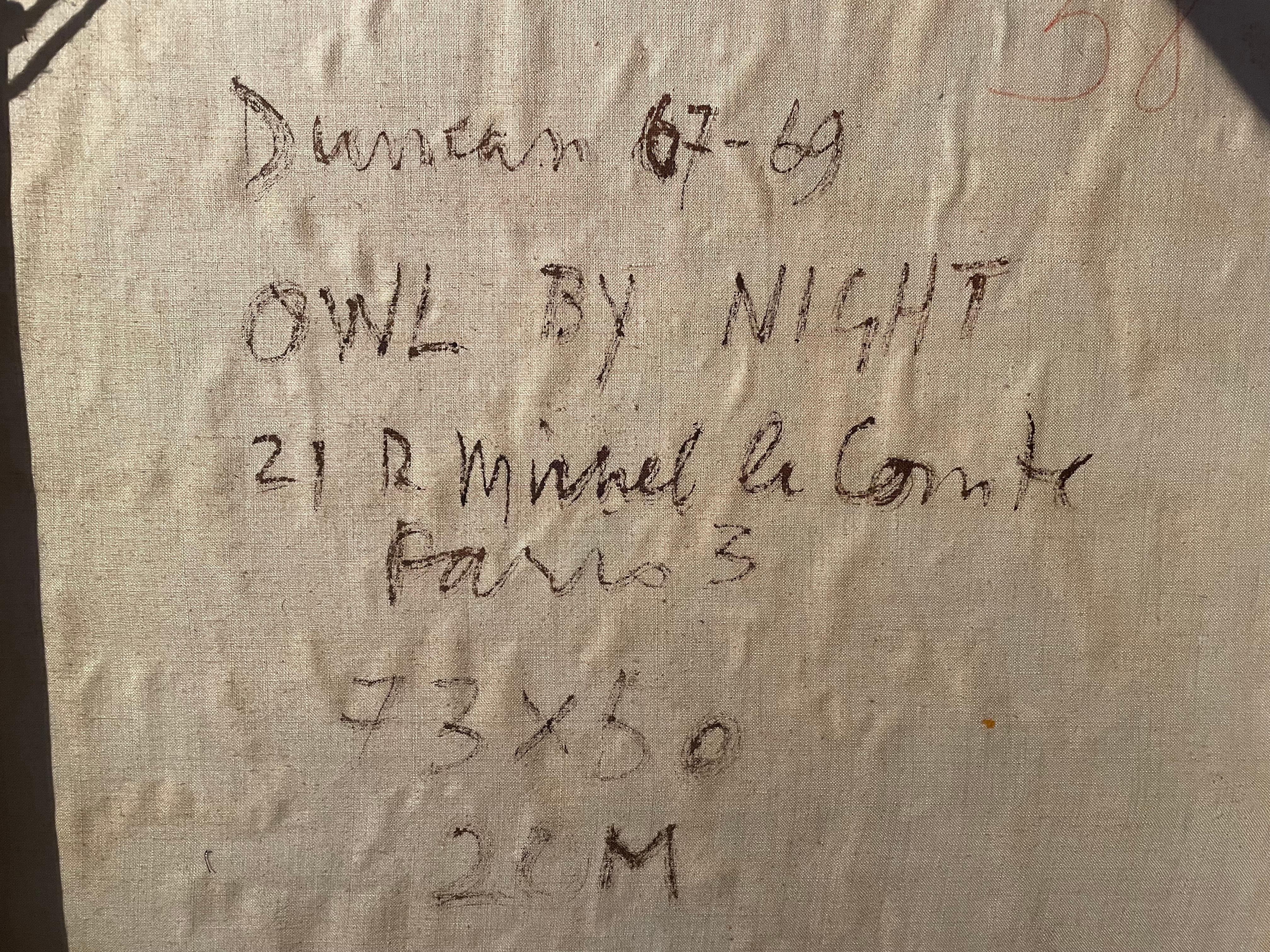 „ Eule von Nacht“ Ein expressionistisches Ölgemälde aus der Nachkriegszeit des britischen Joseph Duncan im Angebot 11