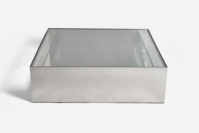 American Joseph D'Urso, Coffee Table Mod. 6048t, Stainless Steel, Glass, Knoll, US, 1981