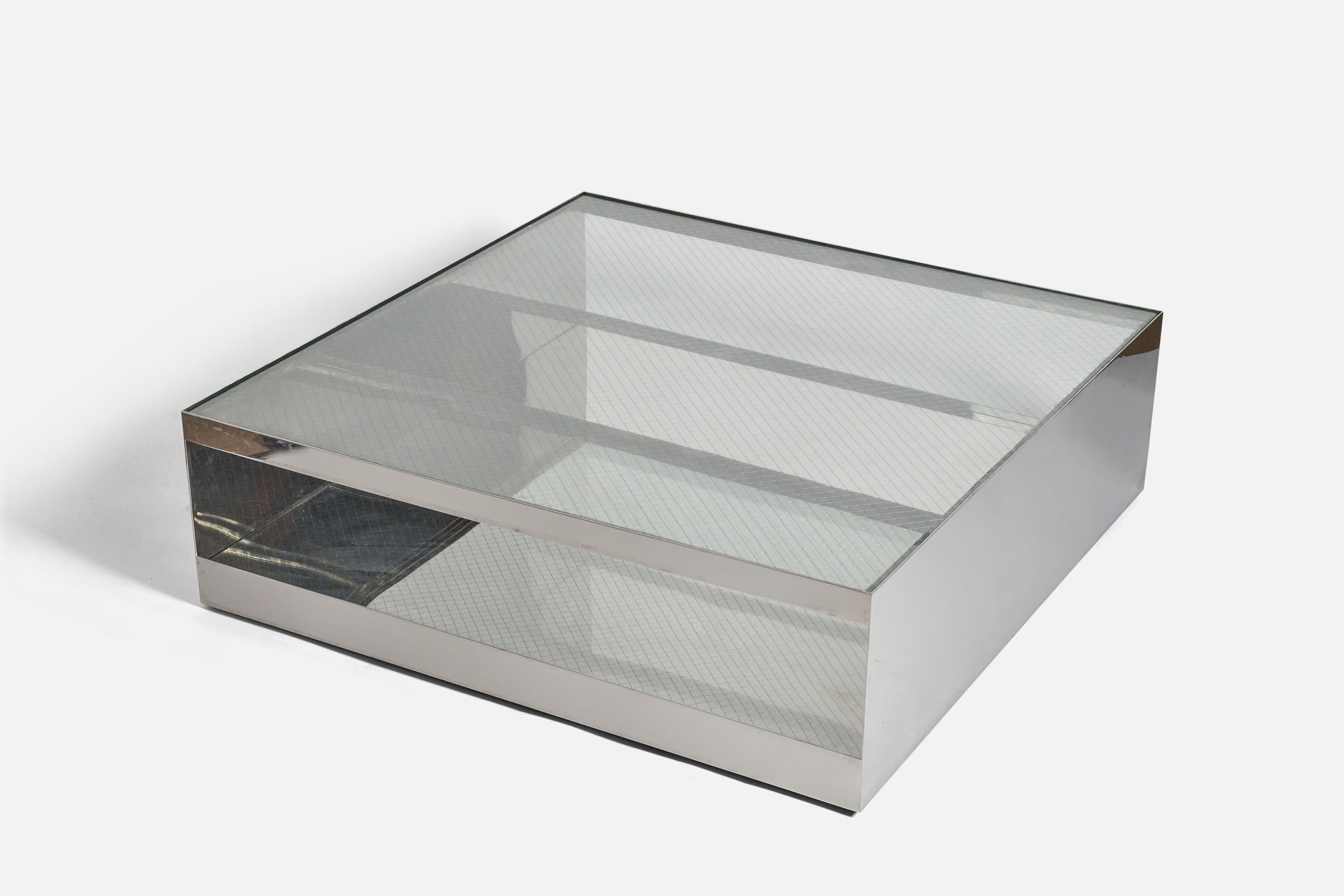 Joseph D'Urso, Coffee Table Mod. 6048t, Stainless Steel, Glass, Knoll, US, 1981 In Good Condition In High Point, NC
