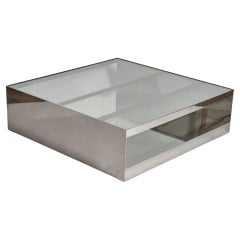 Joseph D'Urso, Coffee Table Mod. 6048t, Stainless Steel, Glass, Knoll, US, 1981