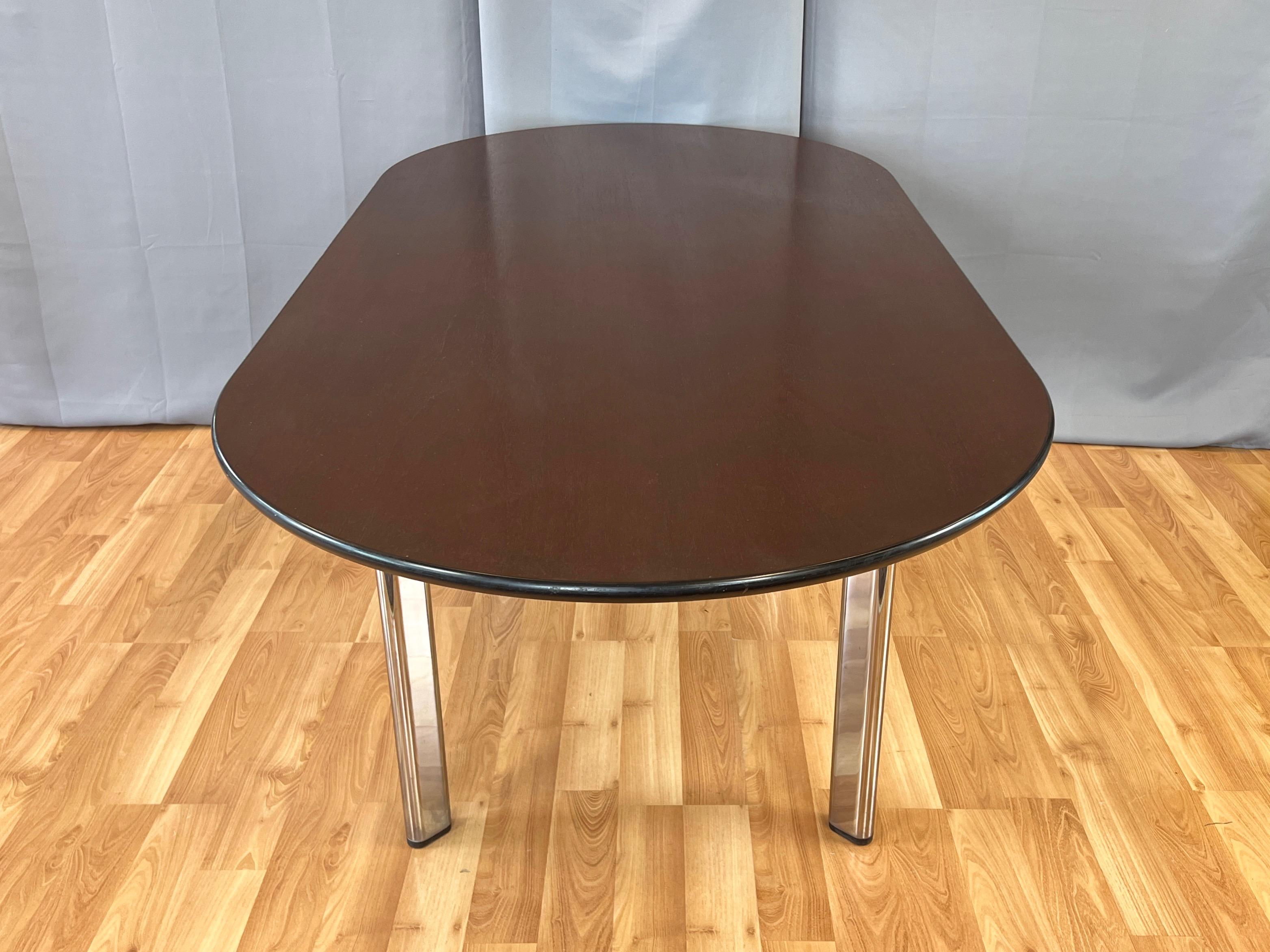 Joseph D’Urso for Knoll High Table in American Cherry and Chrome, 1995 For Sale 4