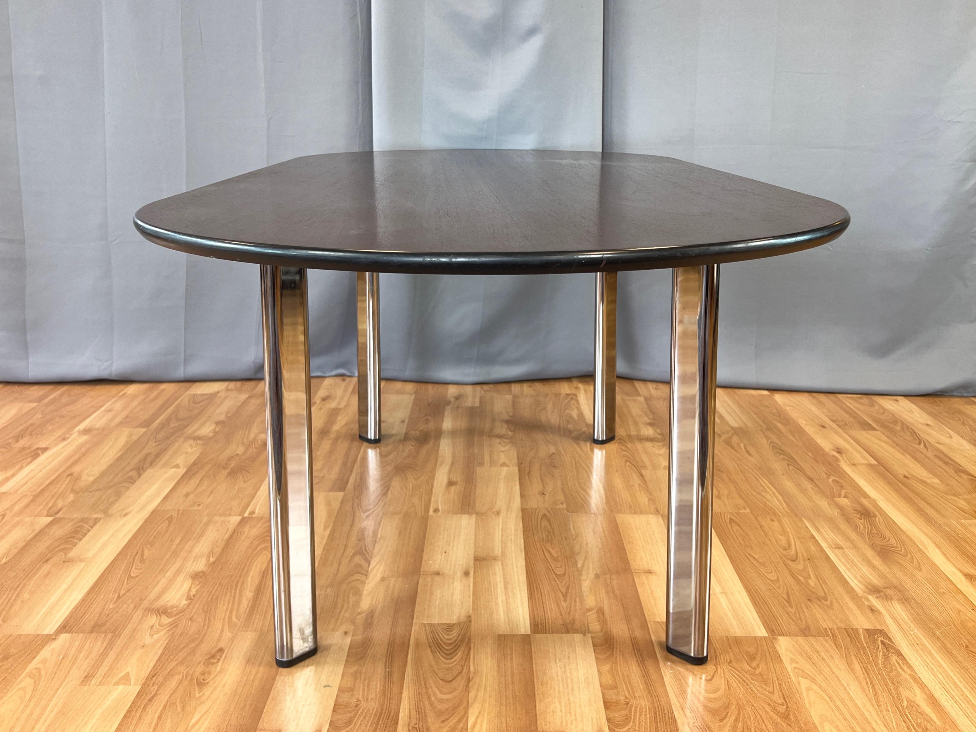 Joseph D’Urso for Knoll High Table in American Cherry and Chrome, 1995 For Sale 5