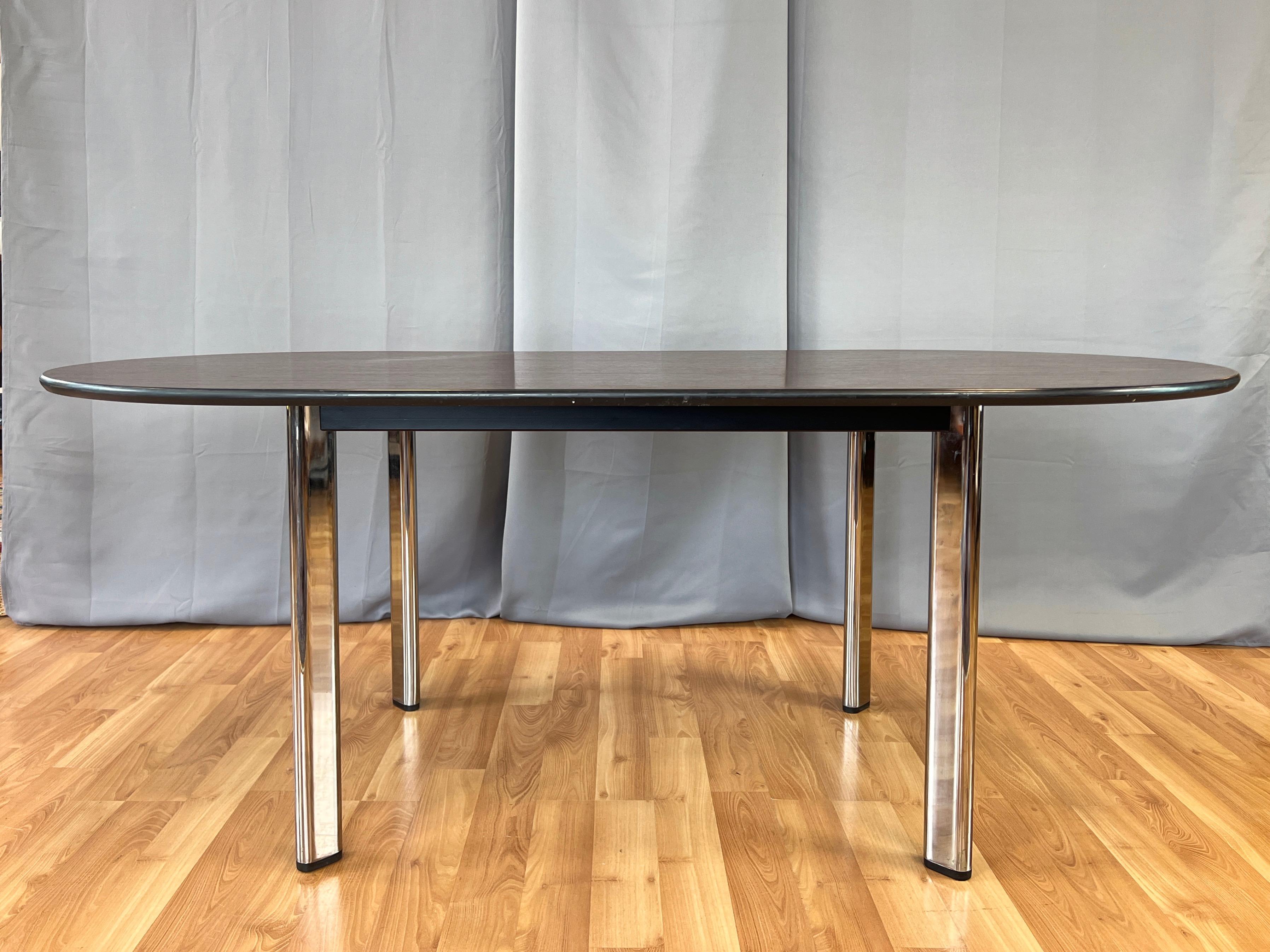 Joseph D’Urso for Knoll High Table in American Cherry and Chrome, 1995 In Good Condition For Sale In San Francisco, CA