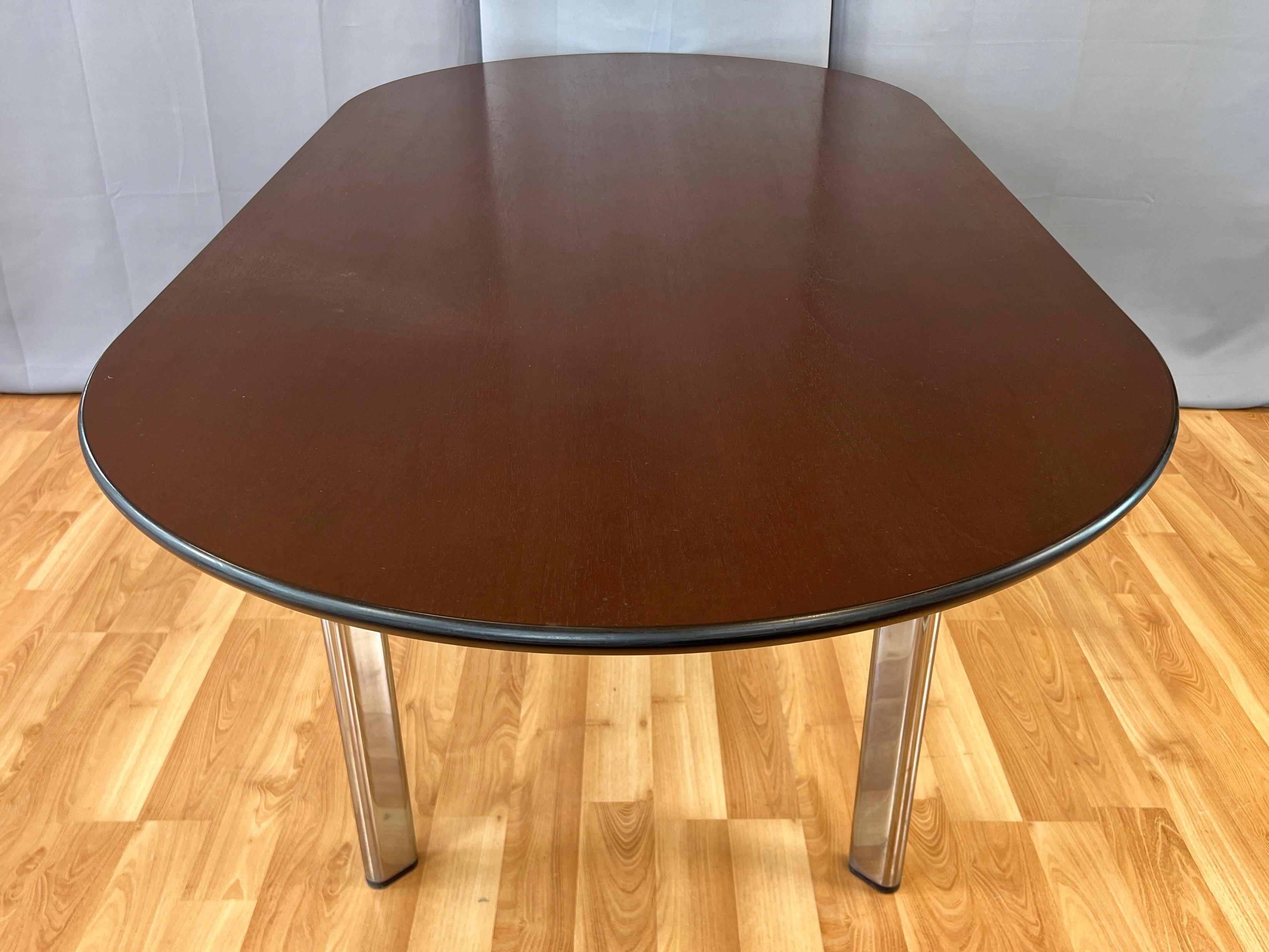 Metal Joseph D’Urso for Knoll High Table in American Cherry and Chrome, 1995 For Sale