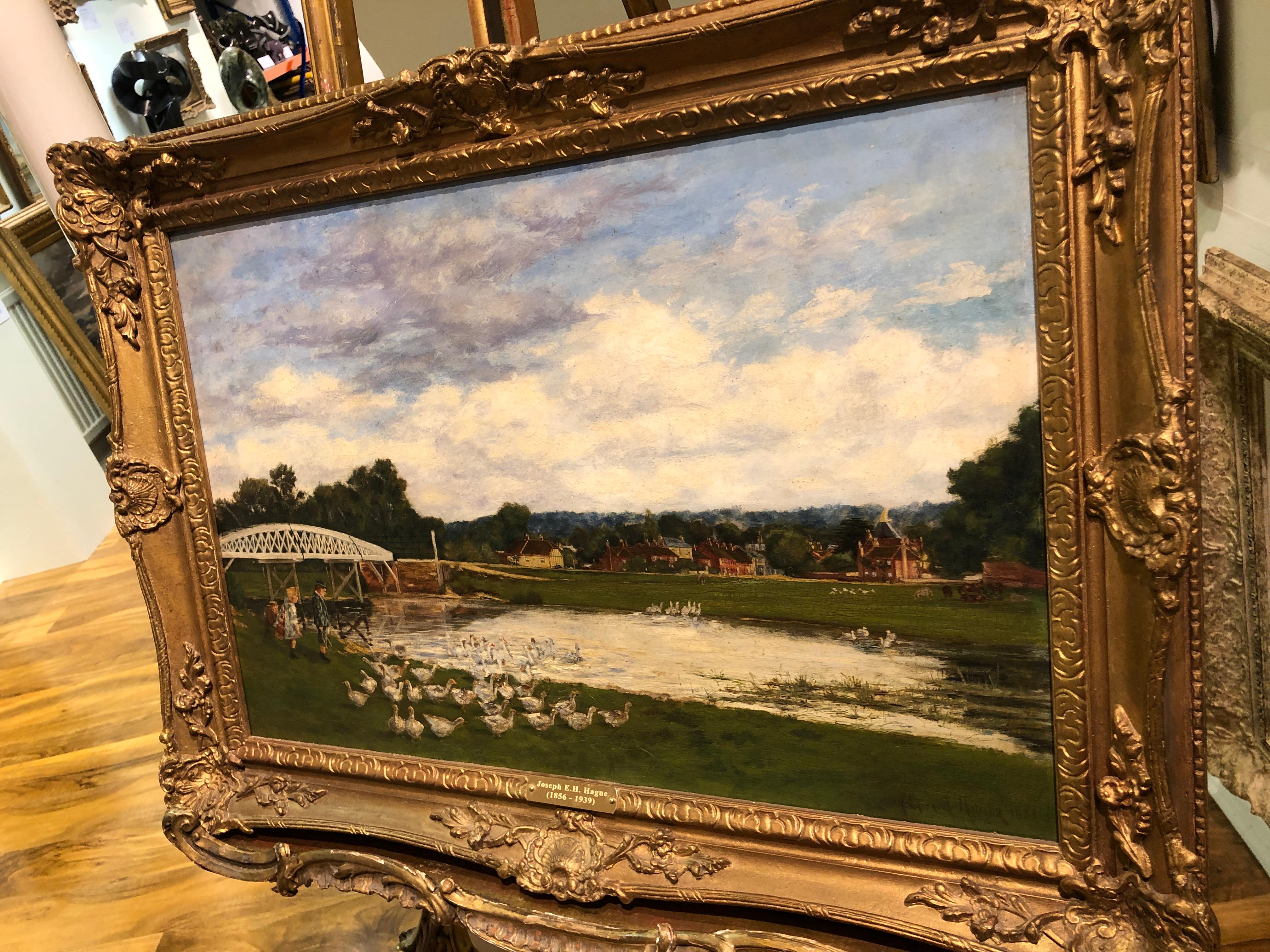 Fine peinture à l'huile originale Cookham Moor British OLD MASTER OIL PAINTING GGF du 19ème siècle en vente 5