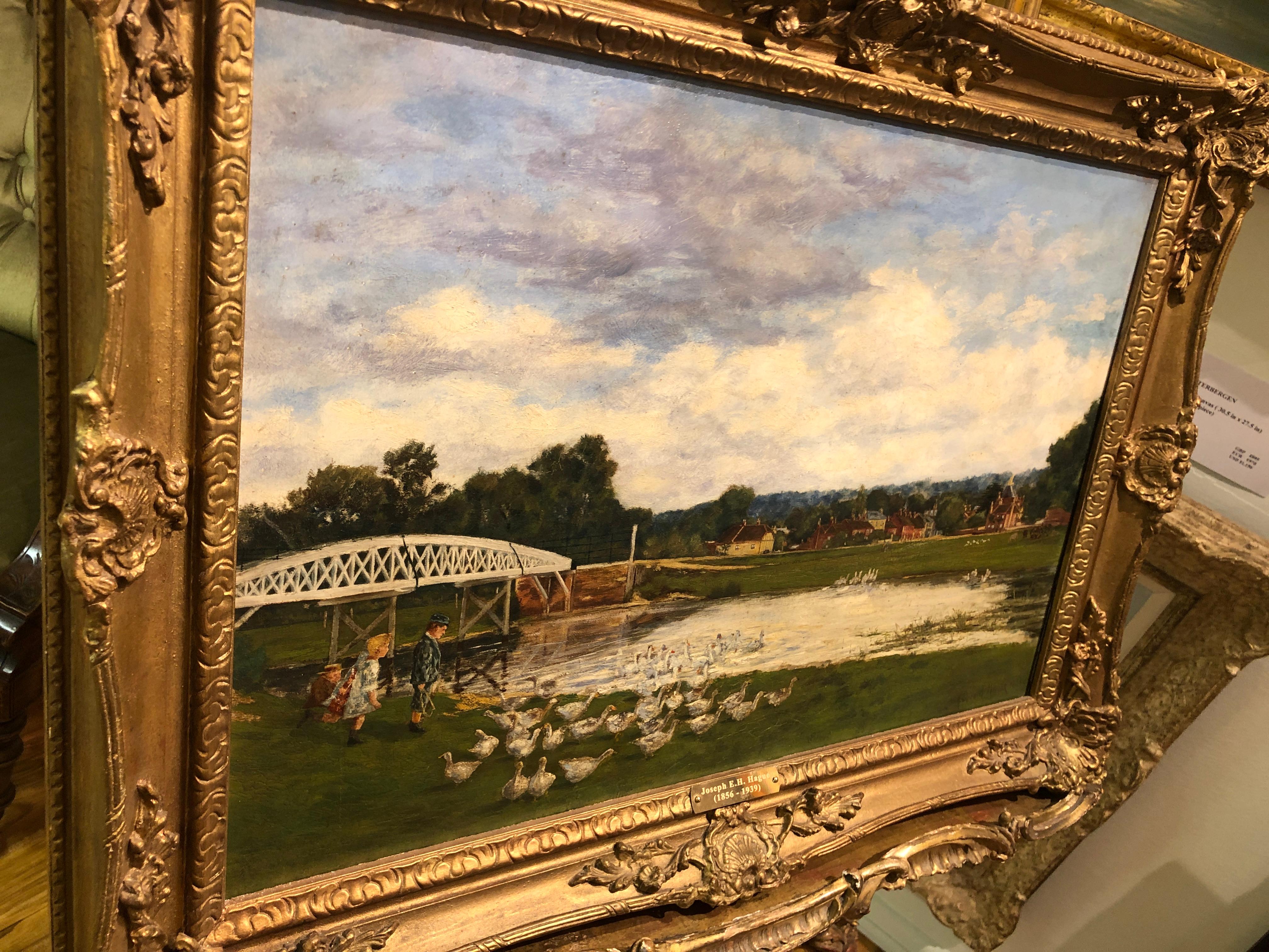 Fine Original 19th Century Cookham Moor British OLD MASTER OIL PAINTING GGF For Sale 4