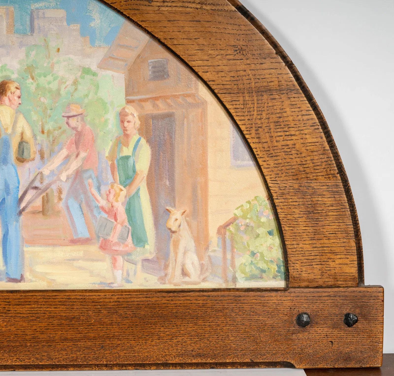 Estudio Mural Industrial, Edificio Veterans Memorial, Santa Barbara WPA Americana en venta 2