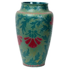 Joseph Ekberg Art Nouveau Vase 1908 Conventionalized Floral Gustavsberg
