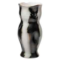 Joseph Elie 1950 20 CENTURY DESIGN vase en céramique blanc et noir fait main