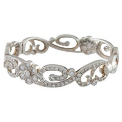 Joseph Esposito: CZ-Armreif aus Sterlingsilber mit Blumenmuster, Größe 7