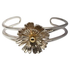 Joseph Esposito, manchette fleur en argent sterling n° 19943