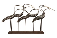 Joseph Famulari Metal Group Of Egrets Sculpture By Austin Productions