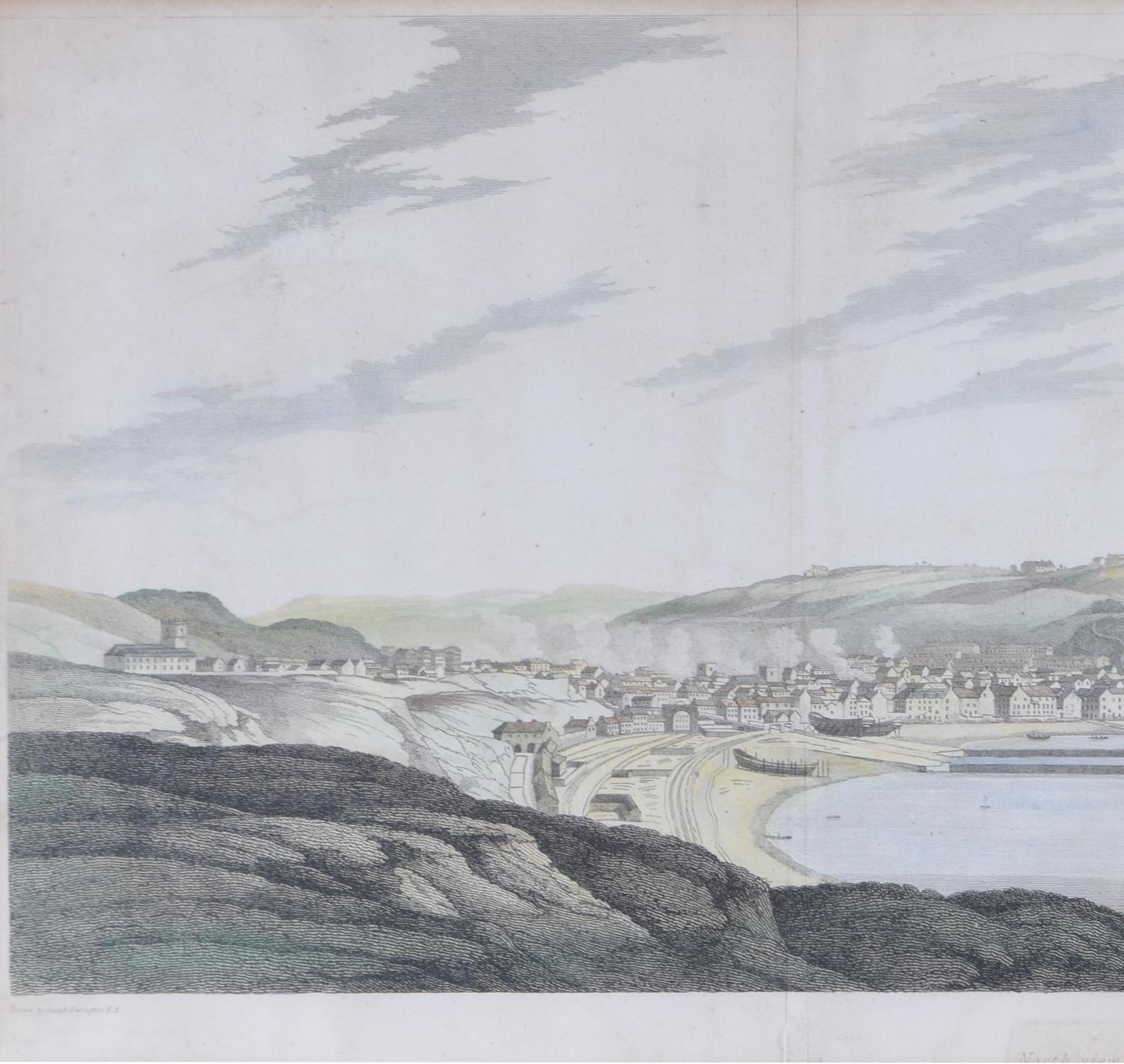 Whitehaven, Cumbria engraving by Elizabeth Byrne after Joseph Farington RA - Print by Joseph FARINGTON