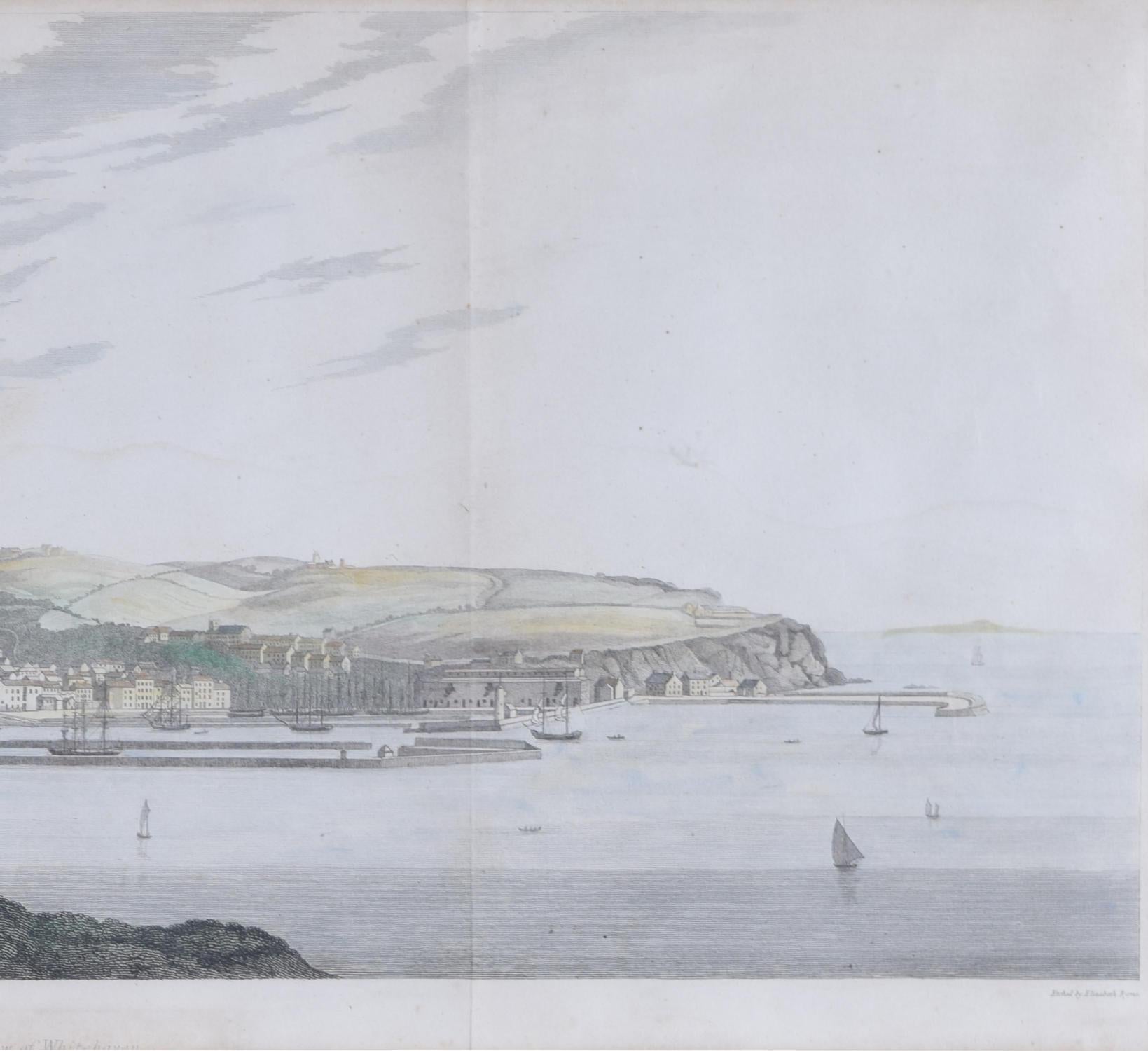 Whitehaven, Cumbria engraving by Elizabeth Byrne after Joseph Farington RA - Realist Print by Joseph FARINGTON