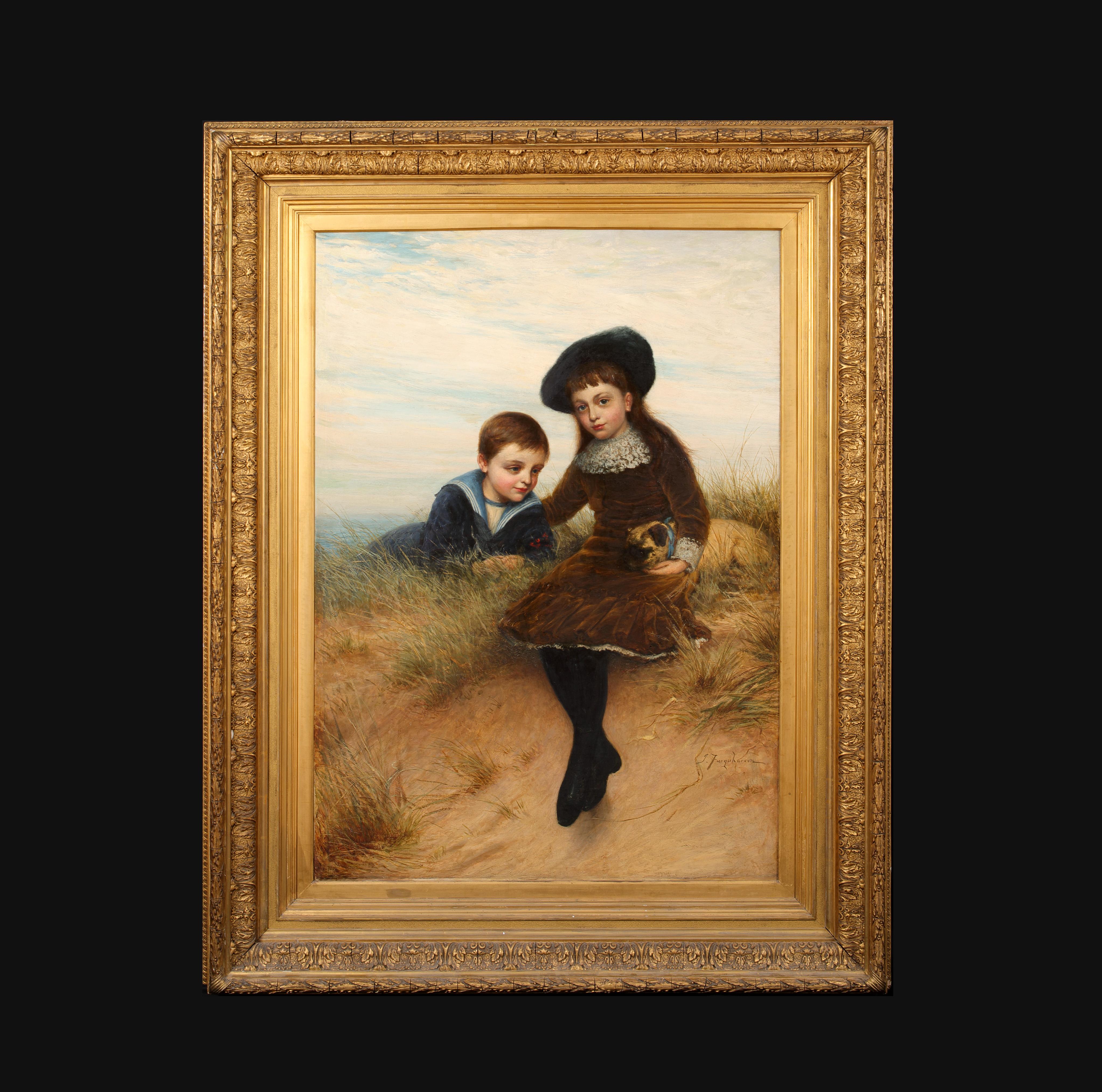 Portrait of Roland Laura & Stephen Astley Kennard, 19th Century   - Painting by Joseph Farquharson