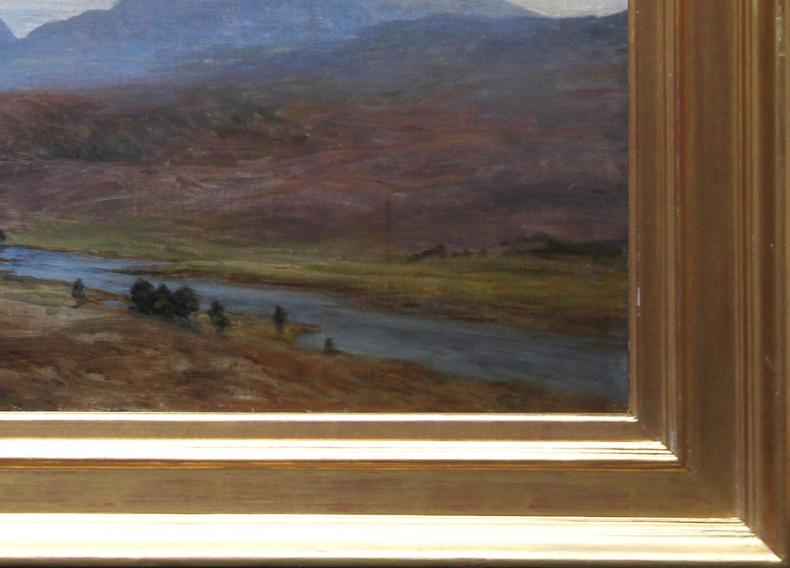 Schottische Fluss-Landschaft – viktorianisches Ölgemälde, ausgestellt vom Künstler im Angebot 7