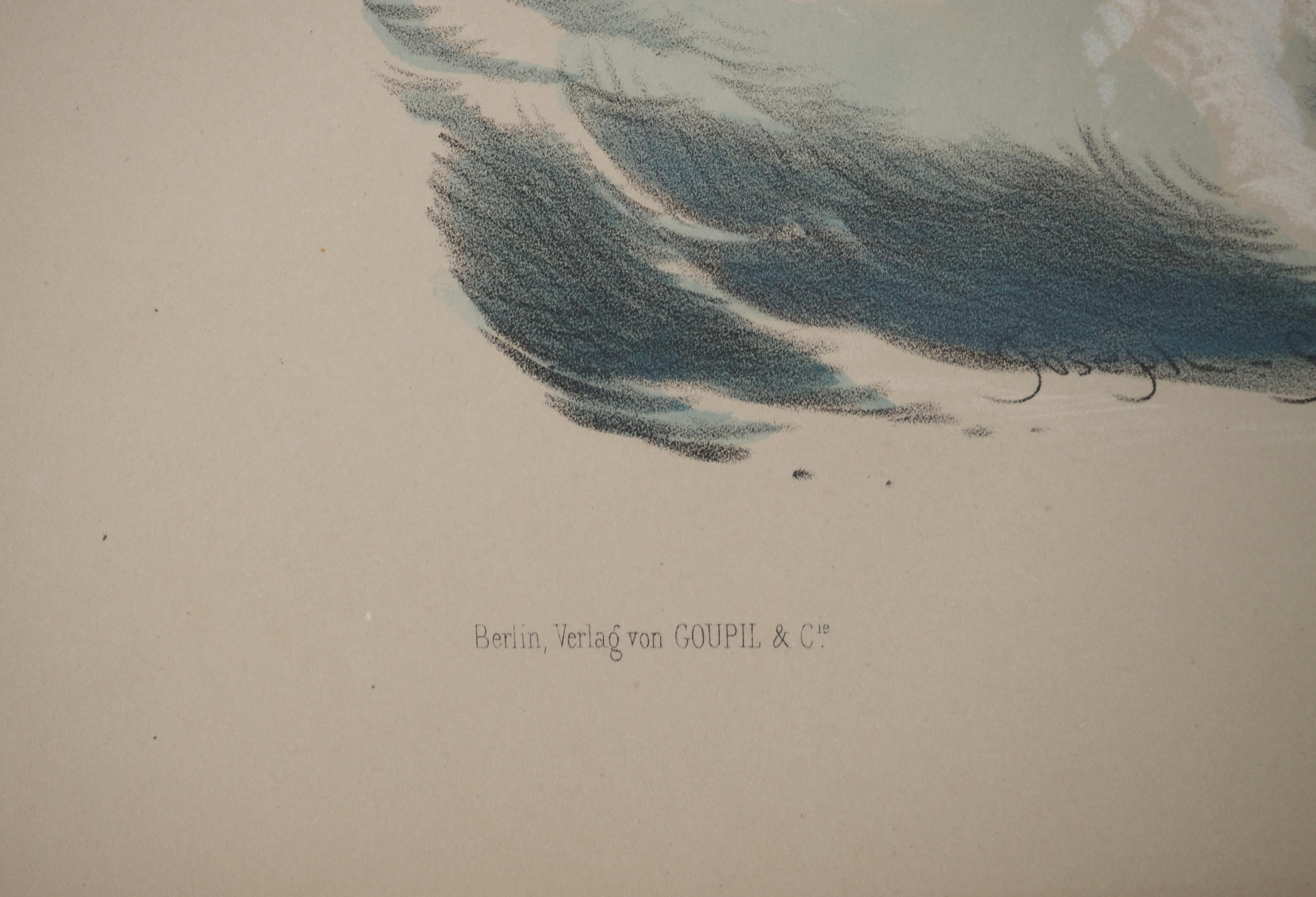 The Birth of Venus - Original lithograph and watercolor For Sale 3