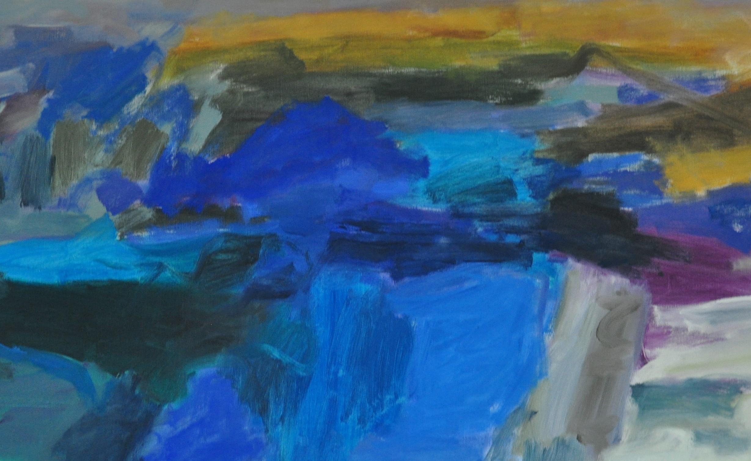 Sommerville Blue - Abstract Expressionist Painting by Joseph Fiore