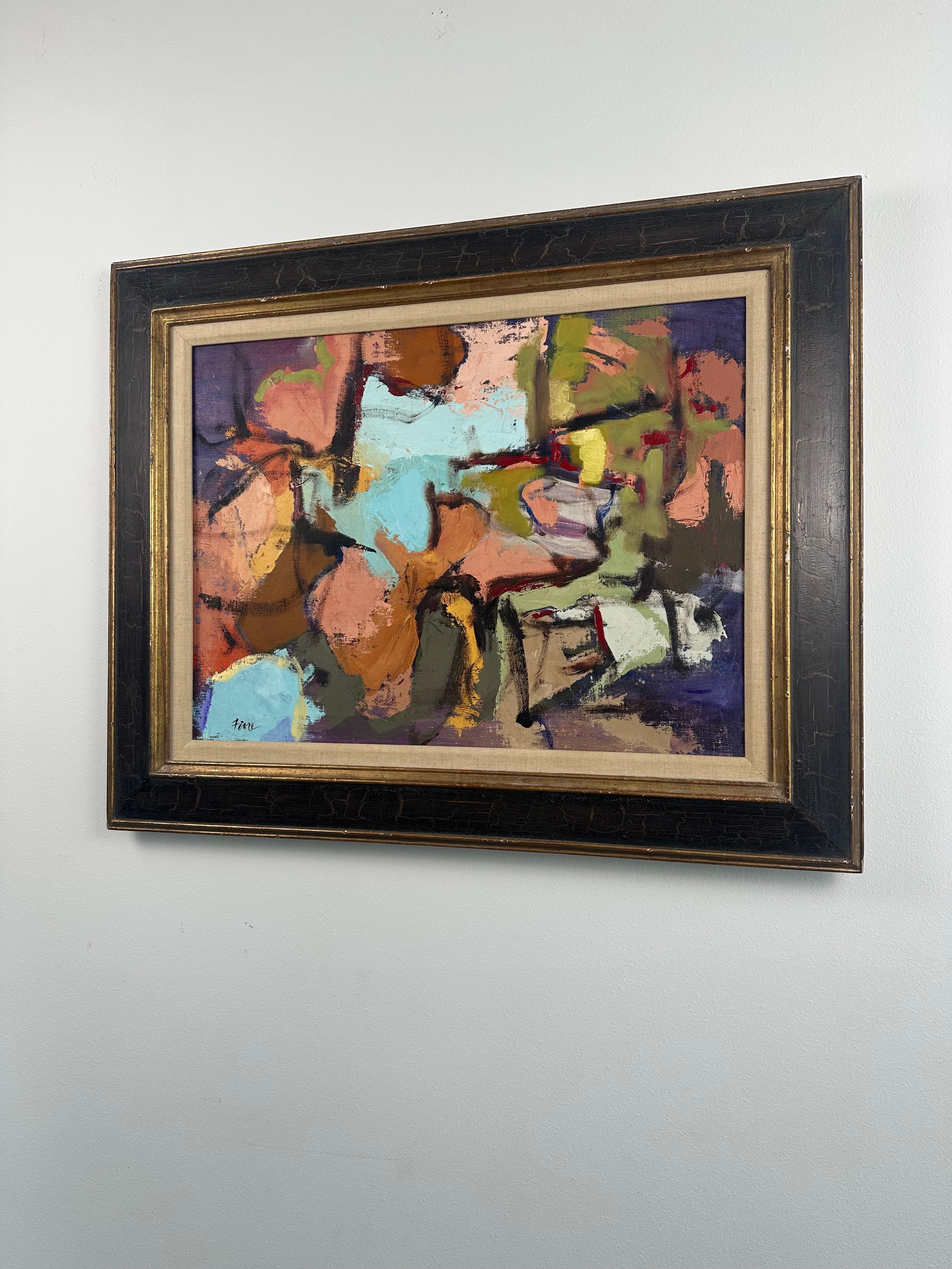 Untitled (abstract expressionist mid-century modern painting) For Sale 7