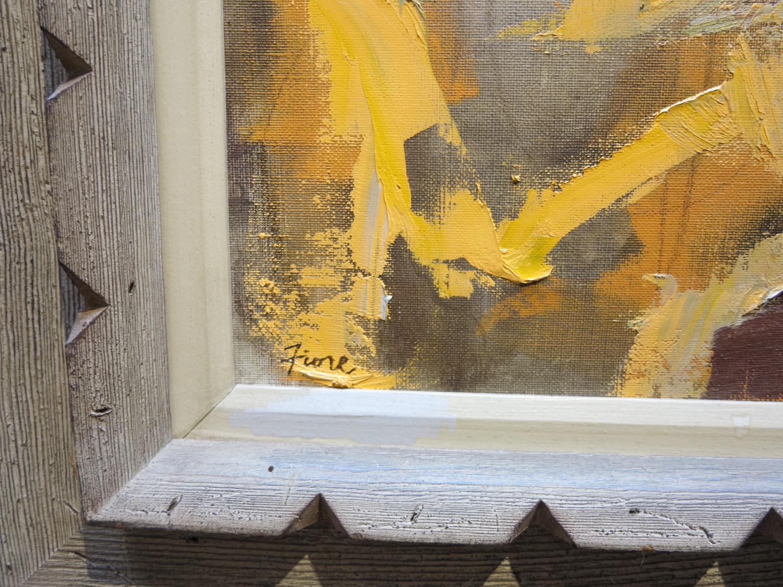 Joseph Fiore (1928-2005) Untitled, ca. 1955. Oil on canvas, 36 x 48 inches; 46 x 58 inches in original period modernist frame. Signed lower left. Excellent condition.

Joseph Albert Fiore ascended the ranks of Black Mountain College, first as a