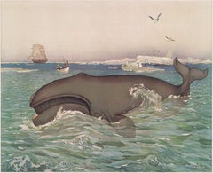 Whaling – 1900 Monumental Zoology Vintage Lithograph