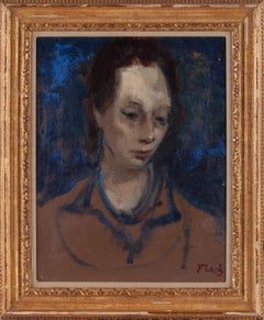 Portrait of a Woman - Modern, Portrait, Oil on Canvas, Mid 20th Century