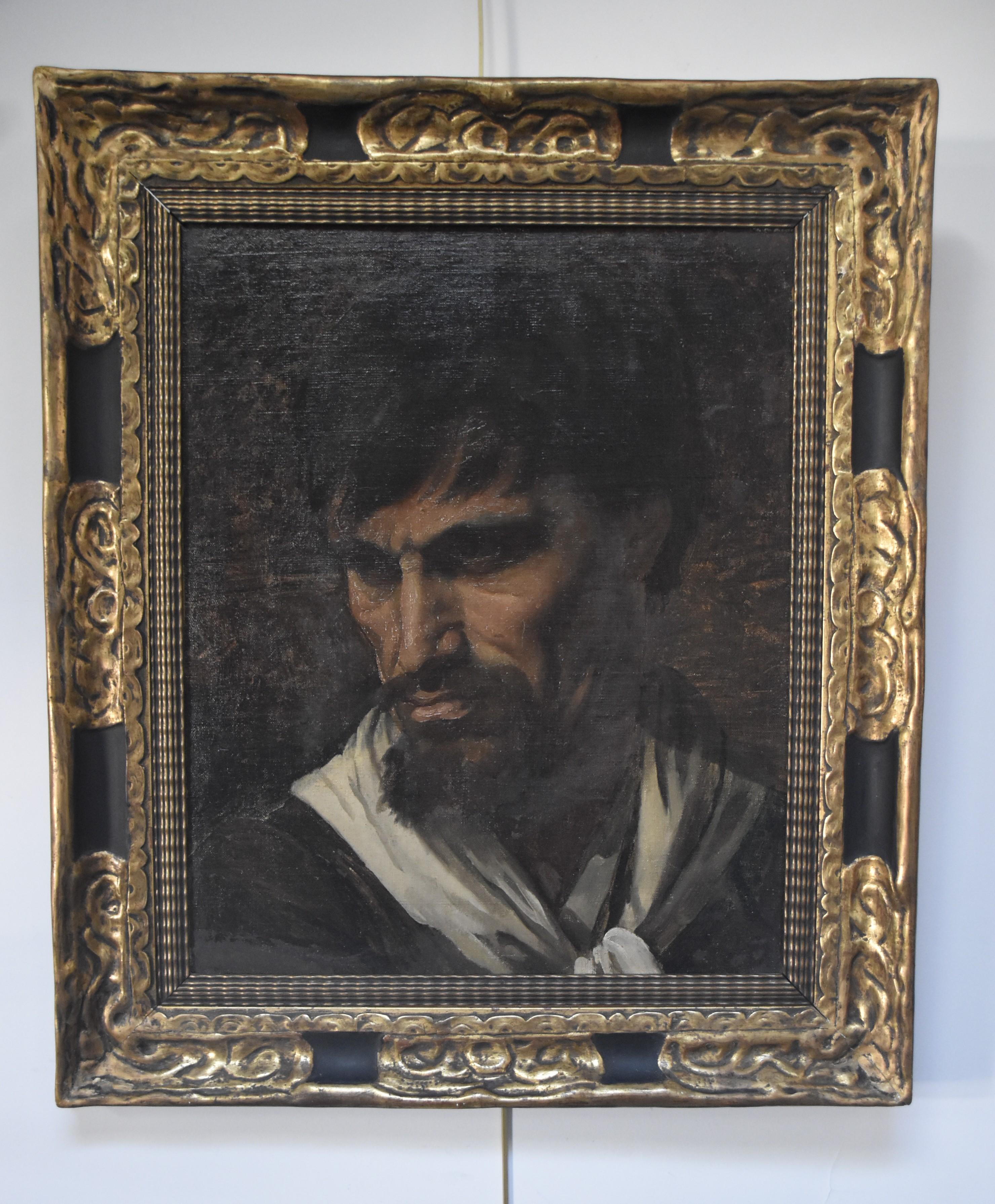 Joseph-Fortuné Layraud (1833-1913) Tête d'expression, huile sur toile, signé 1