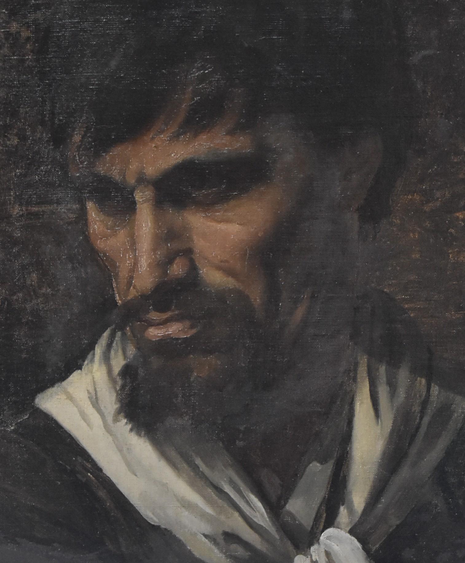 Joseph-Fortuné Layraud (1833-1913) Tête d'expression, huile sur toile, signé 3
