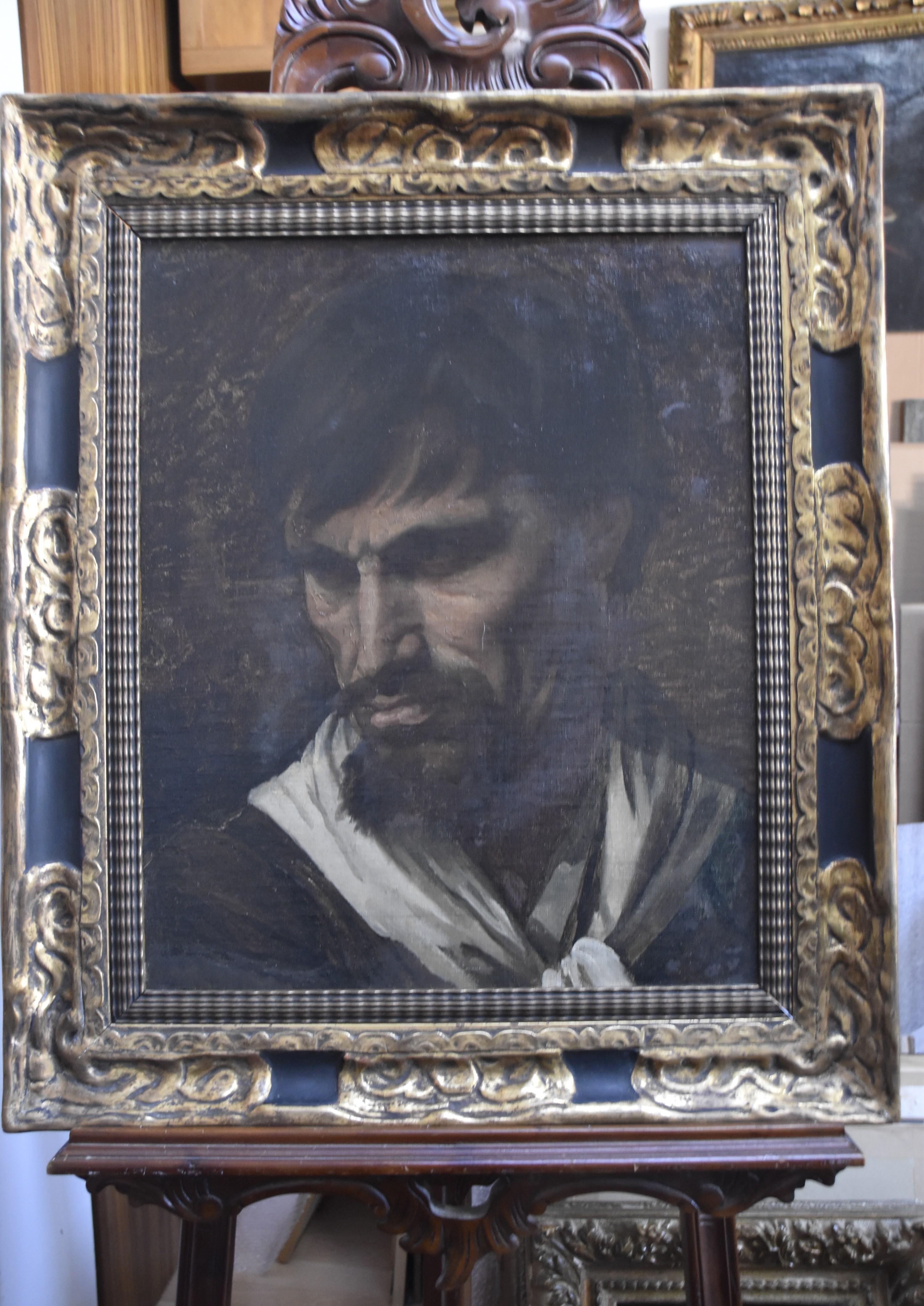 Joseph-Fortuné Layraud (1833-1913) Tête d'expression, huile sur toile, signé 6
