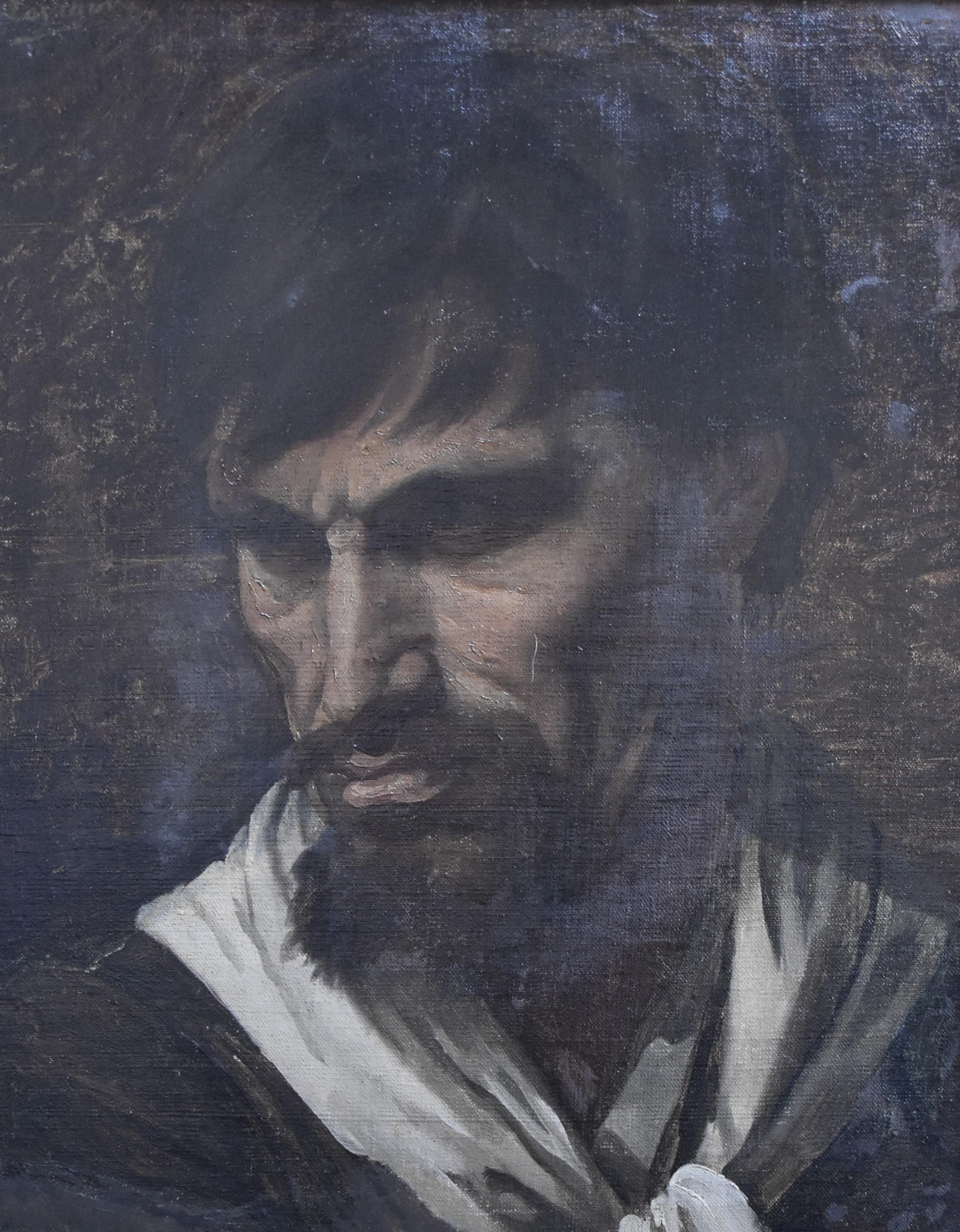 Joseph-Fortuné Layraud (1833-1913) Tête d'expression, huile sur toile, signé 7