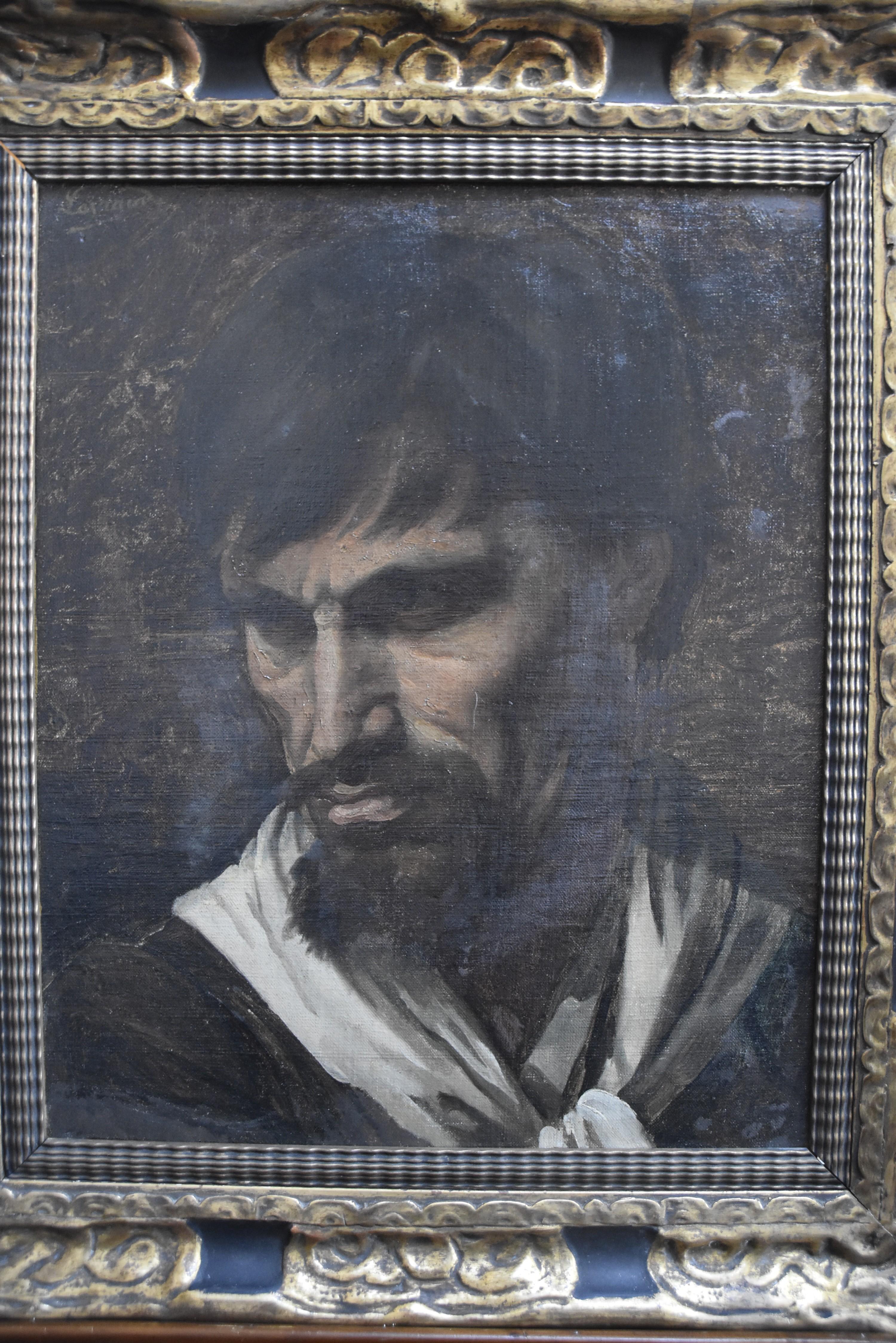 Joseph-Fortuné Layraud (1833-1913) Tête d'expression, huile sur toile, signé 8