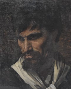 Joseph-Fortuné Layraud (1833-1913) Head of expression, oil on canvas, signed