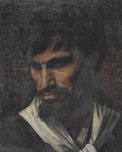 Joseph-Fortuné Layraud (1833-1913) Tête d'expression, huile sur toile, signé