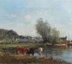 "Paesaggio estivo con mucche" Joseph Foxcroft Cole, Paesaggio del XIX secolo