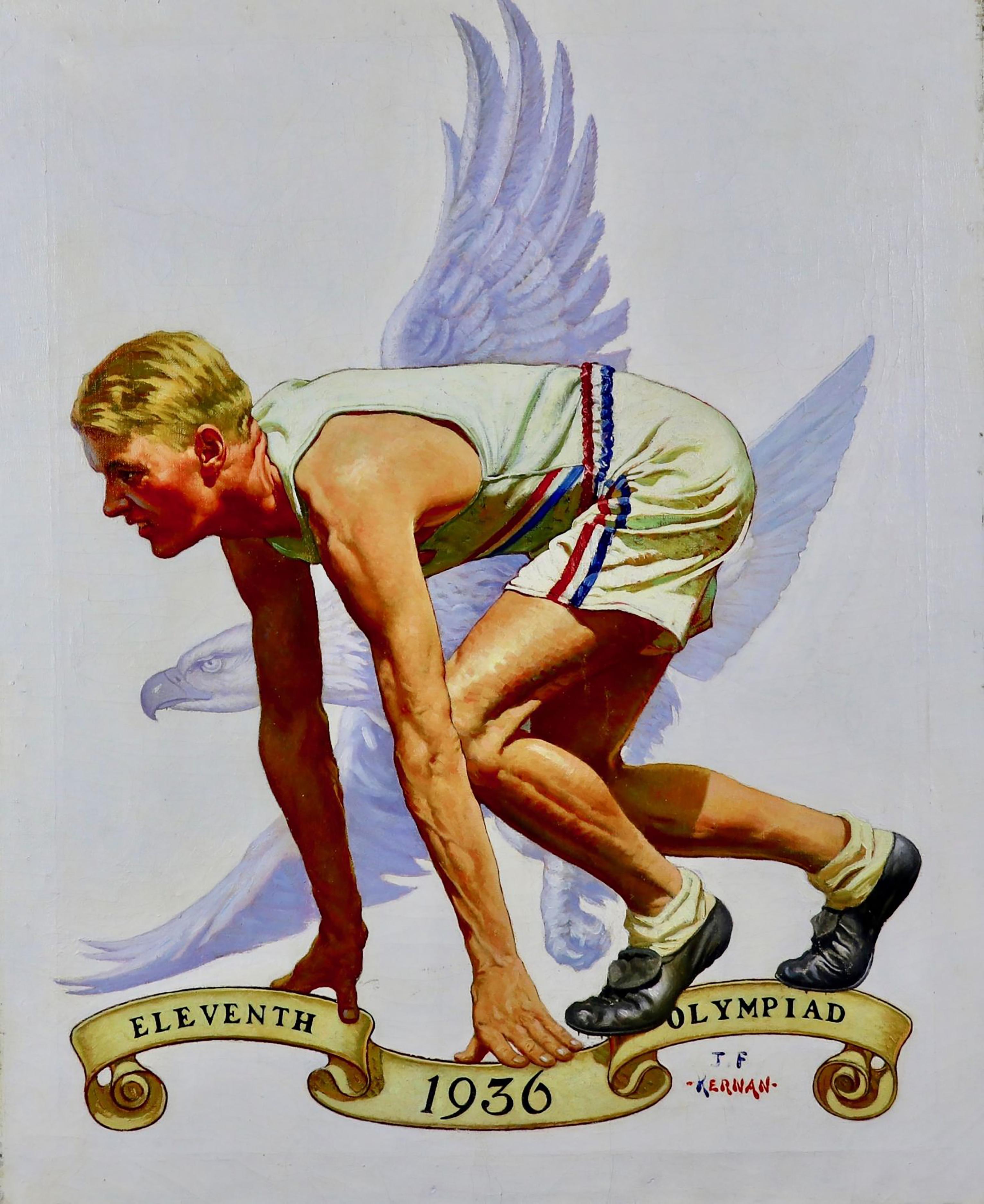 Joseph Francis Kernan Figurative Painting - Eleventh Olympiad, Post Cover