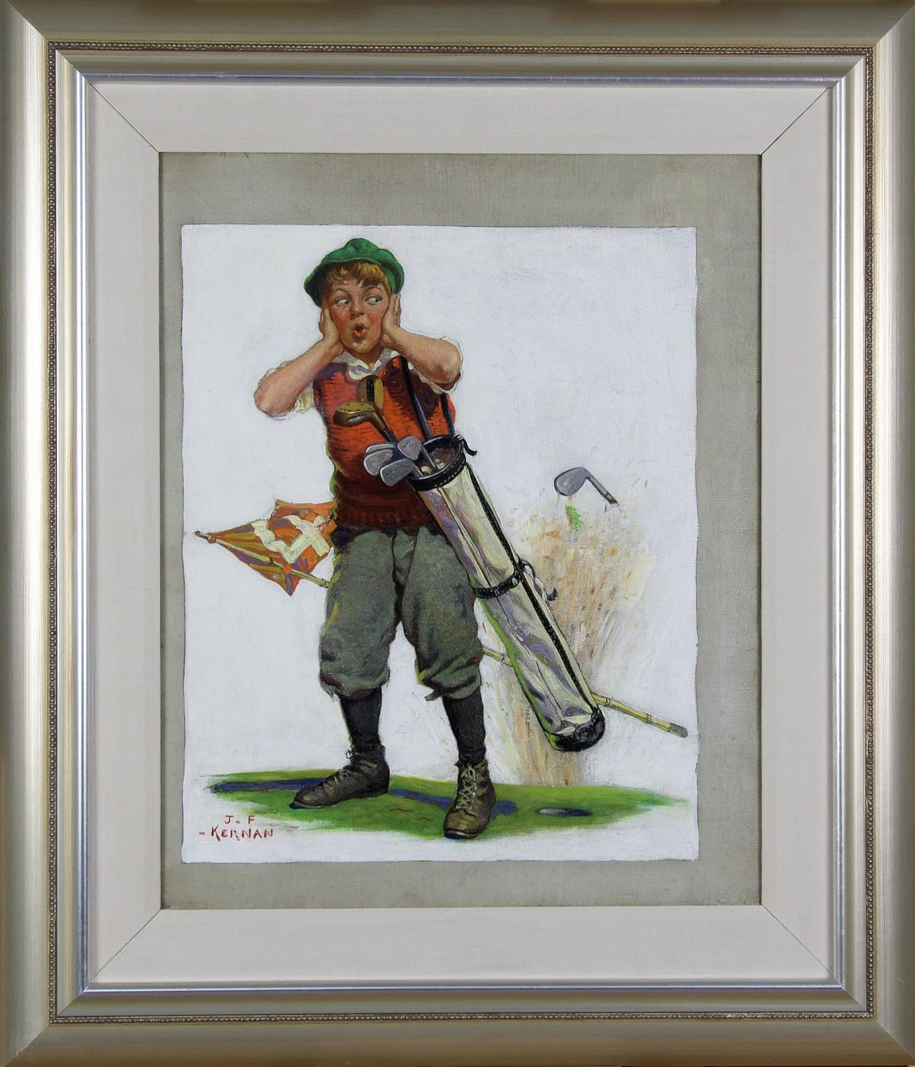 Kleiner Golfer, Titelbild des Liberty Magazine – Painting von Joseph Francis Kernan