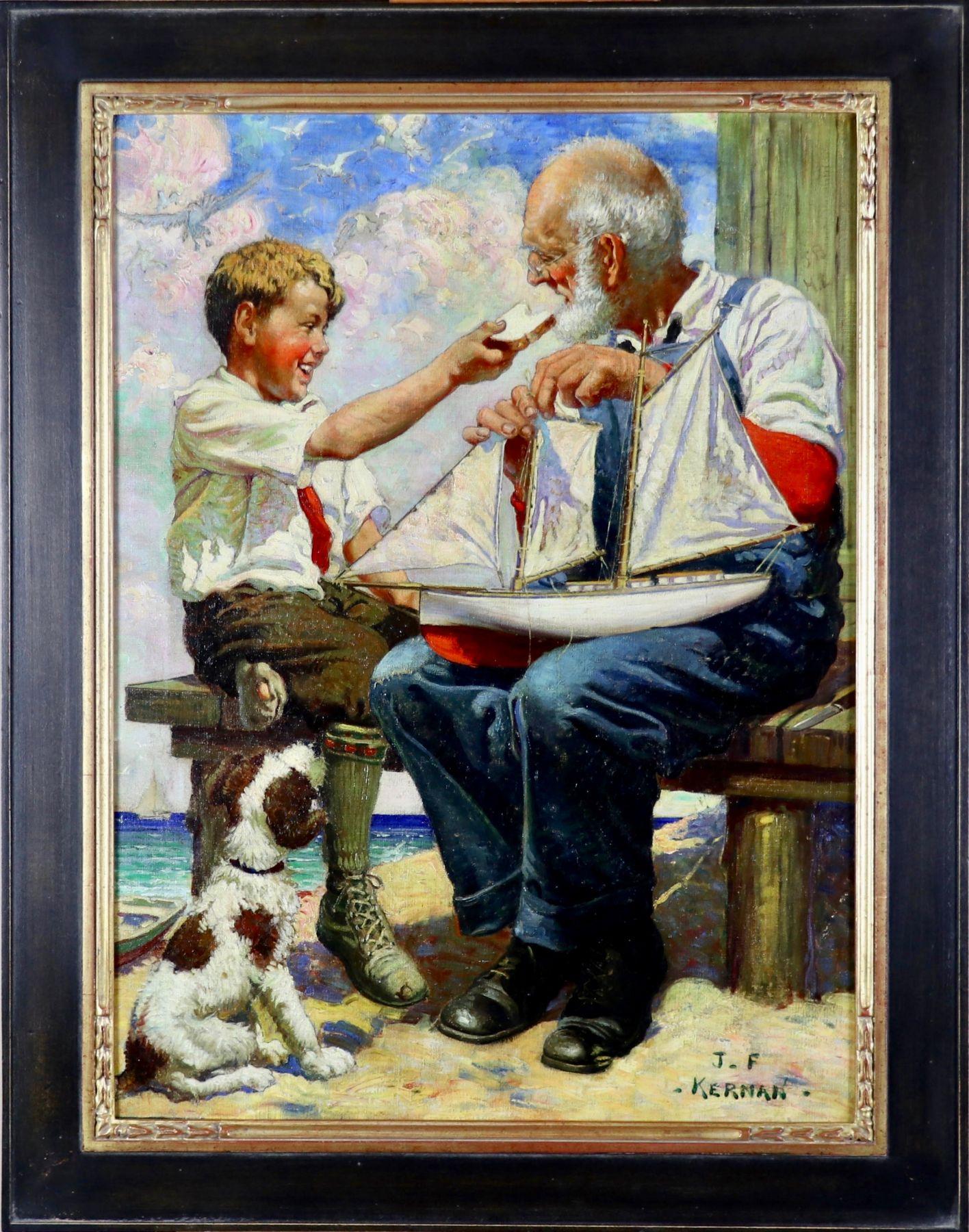 Sunday with Grandpa - Painting by Joseph Francis Kernan