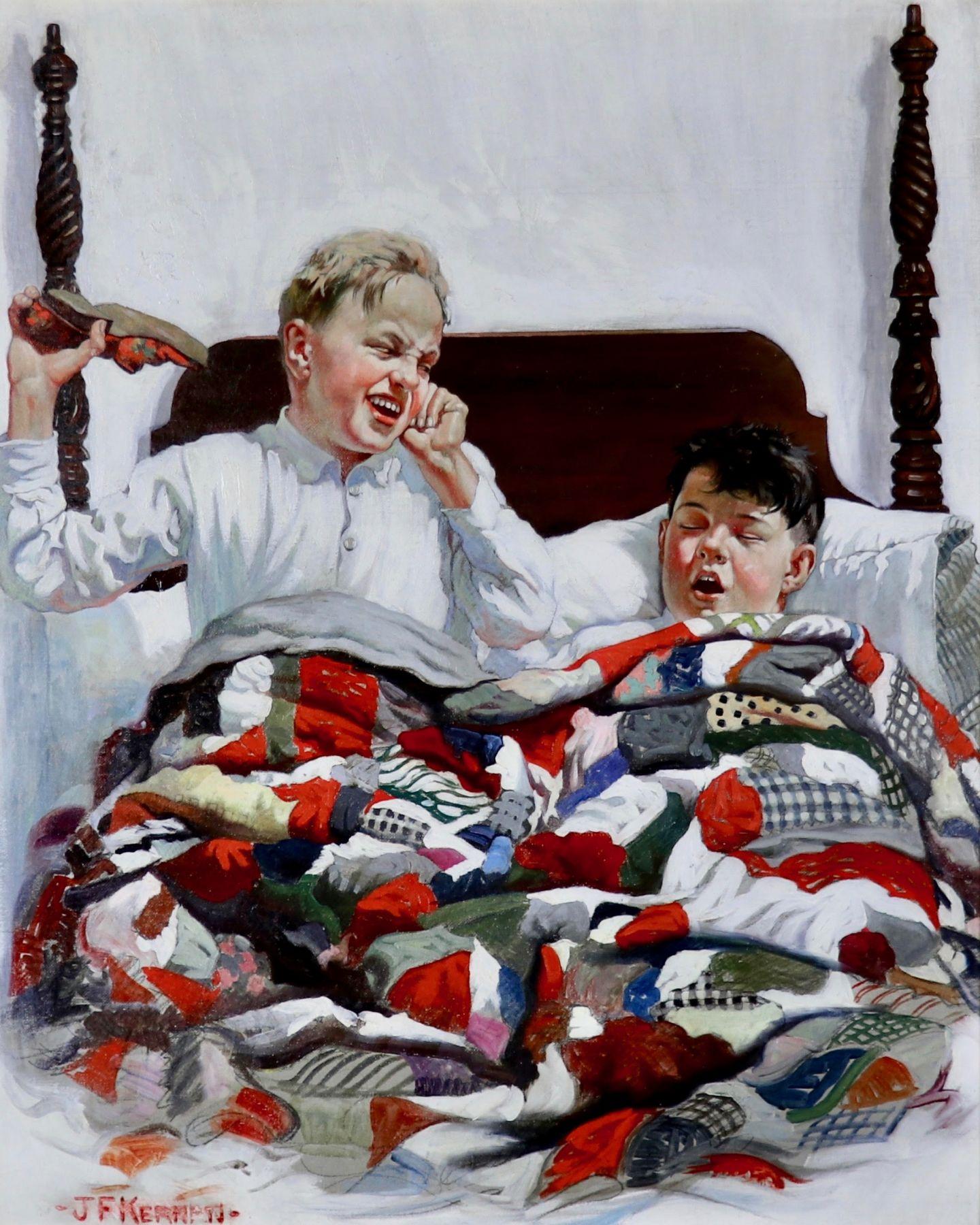 Joseph Francis Kernan Figurative Painting - The Snoring Brother