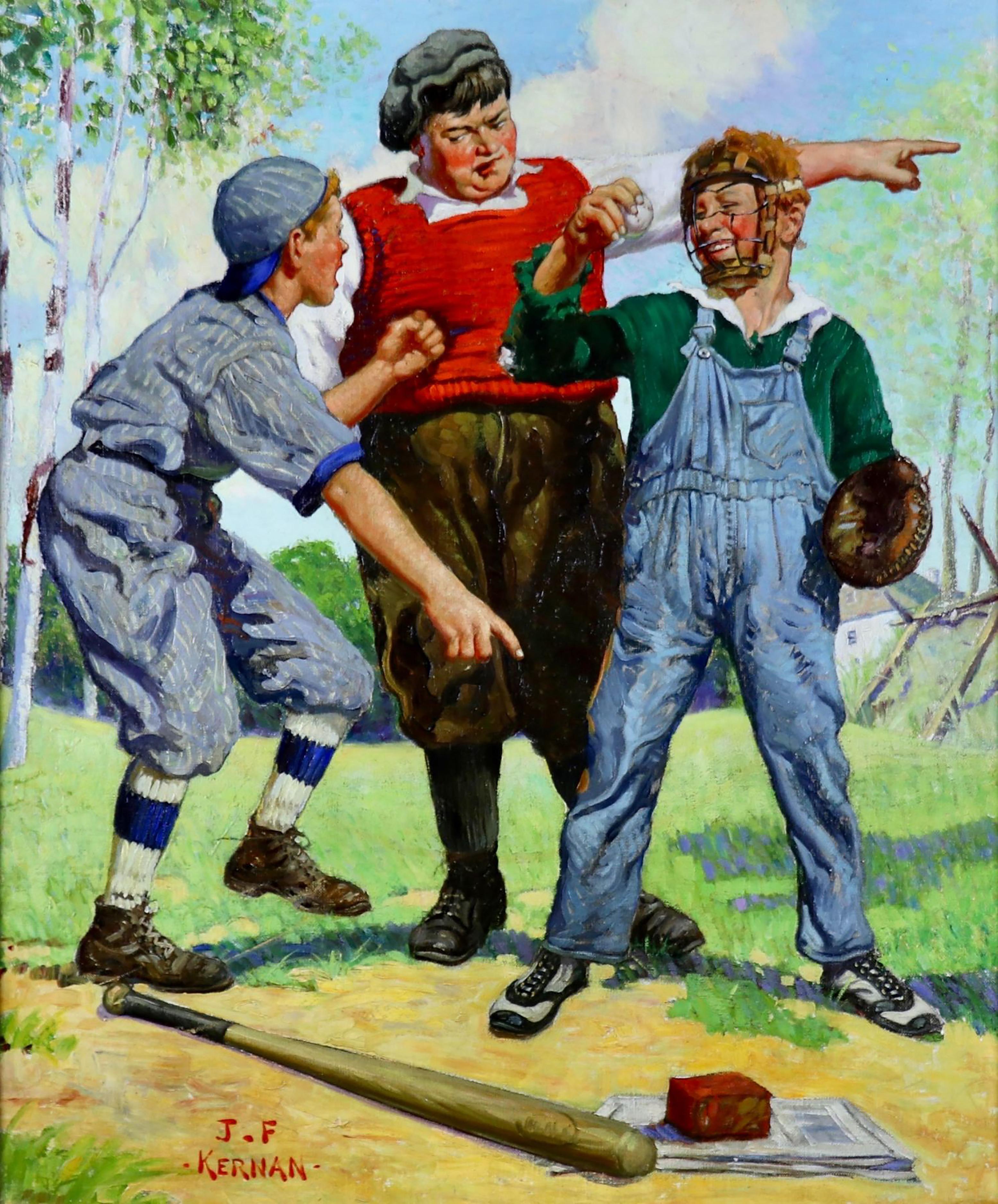 Joseph Francis Kernan Figurative Painting - Three Baseball Boys, Capper's Magazine Cover