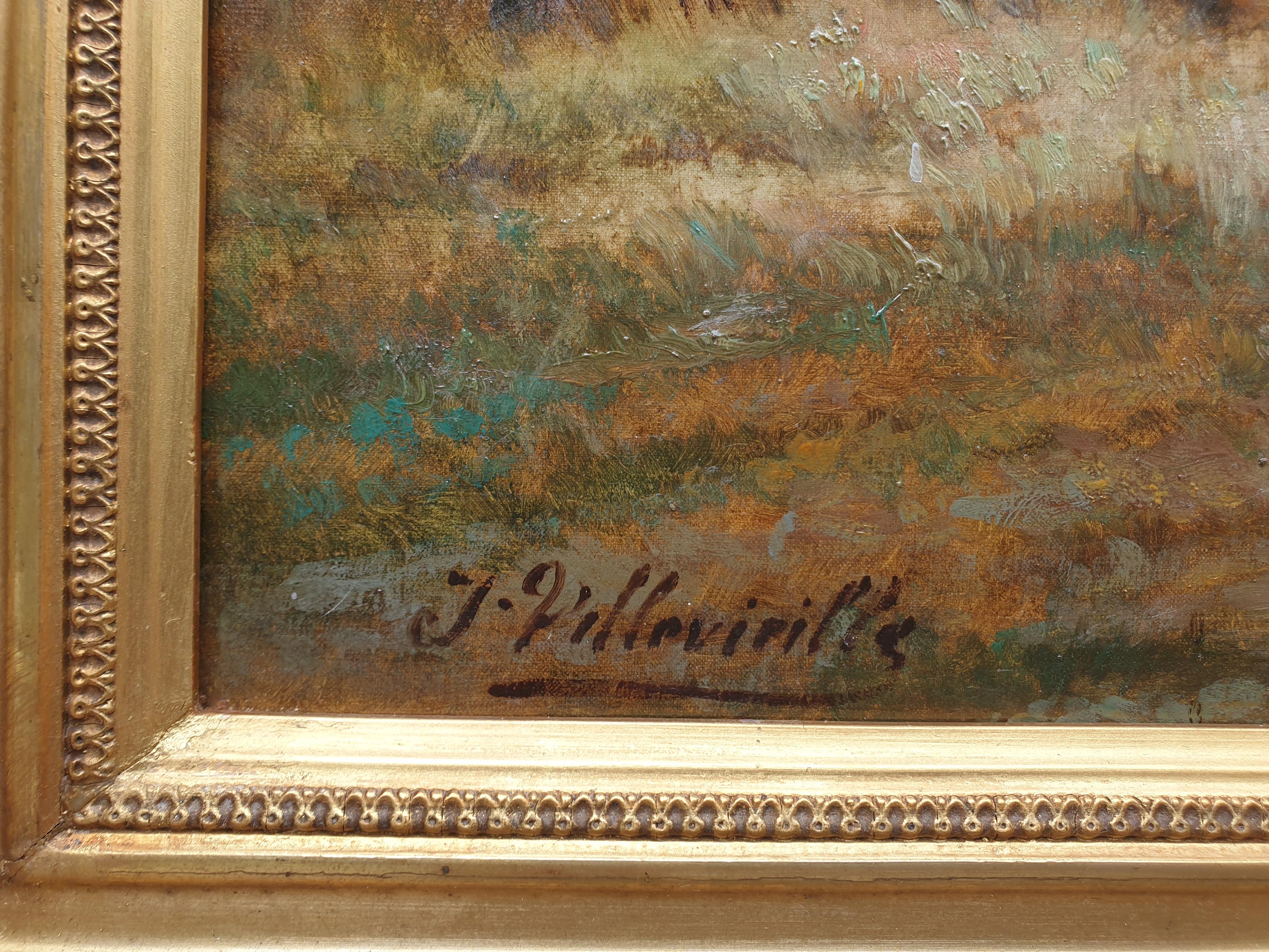 Pintura VILLEVIEILLE Paisaje Francia Provenza Aix Impresionista XIX 2