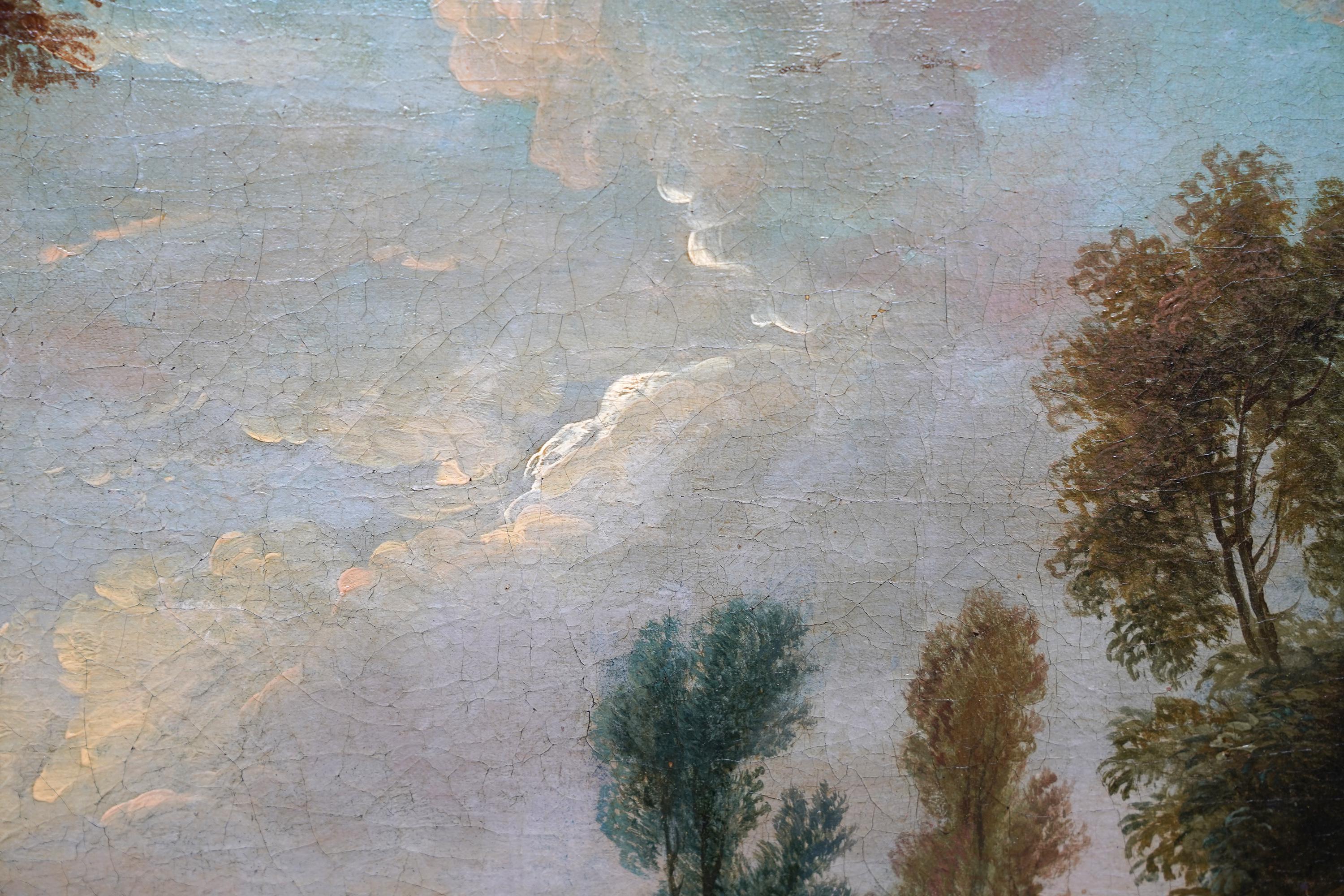 Fete Champetre - Garden Party - French 18thC figurative landscape oil painting For Sale 8