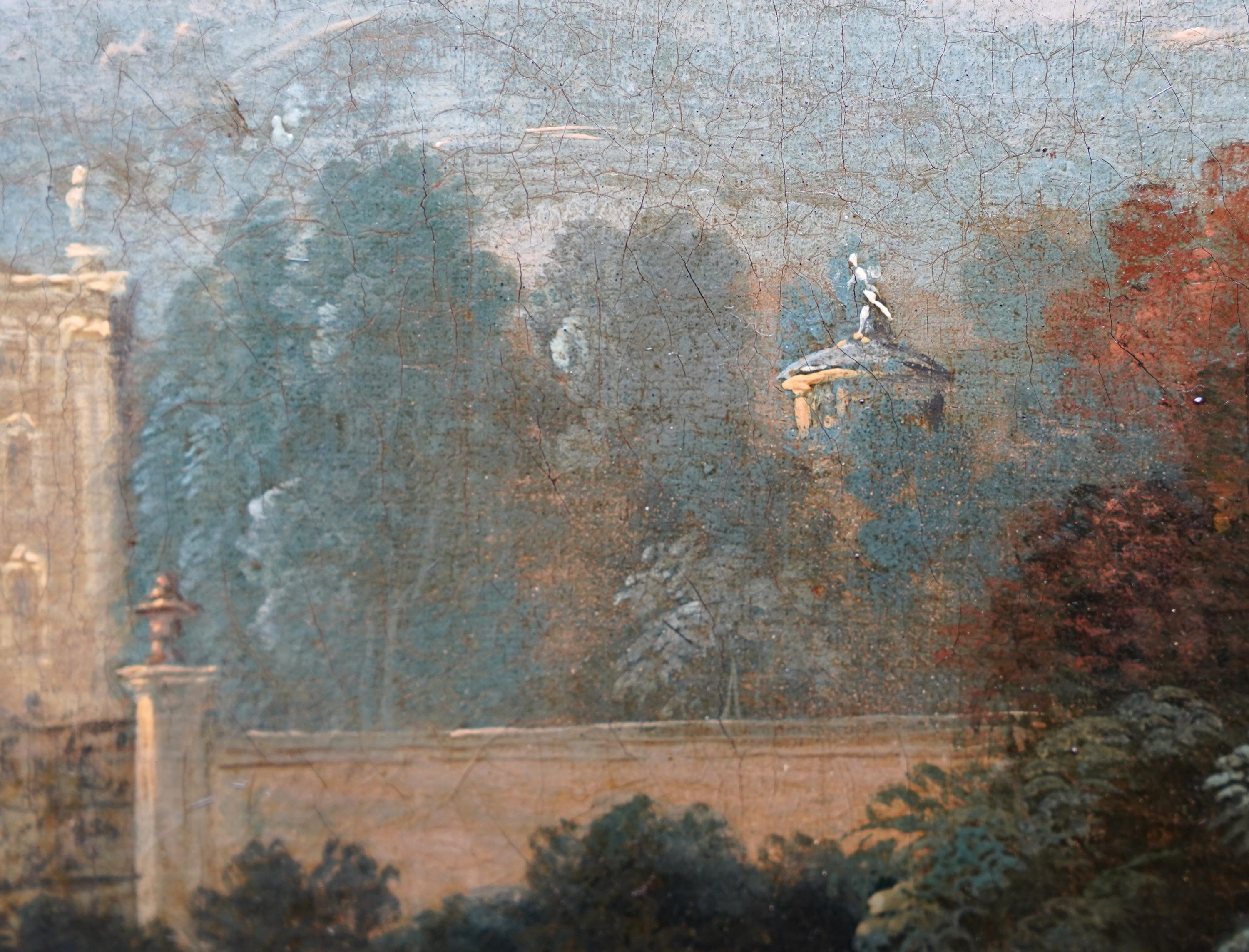 Fete Champetre - Garden Party - French 18thC figurative landscape oil painting For Sale 13