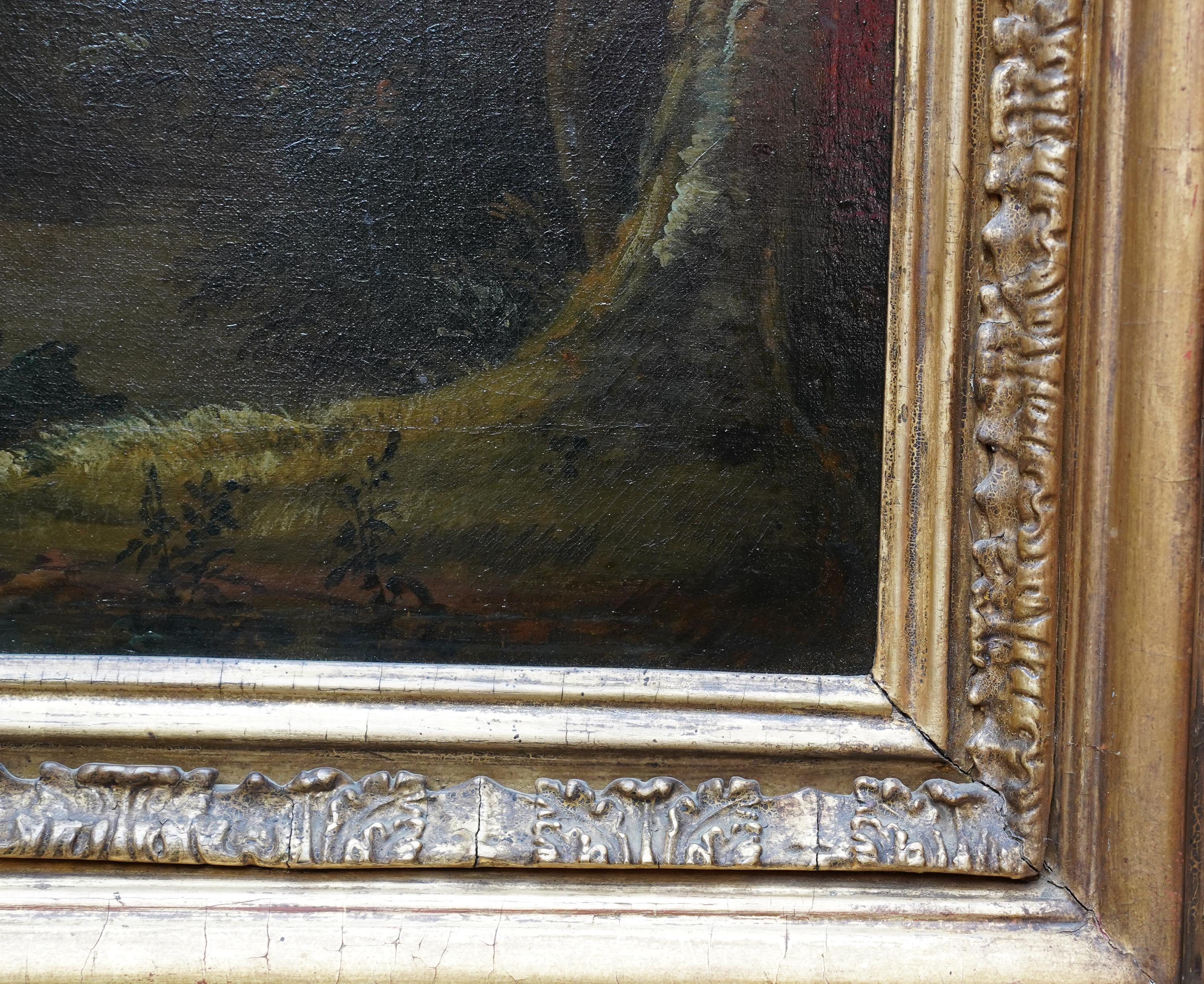 Fete Champetre - Garden Party - French 18thC figurative landscape oil painting For Sale 14
