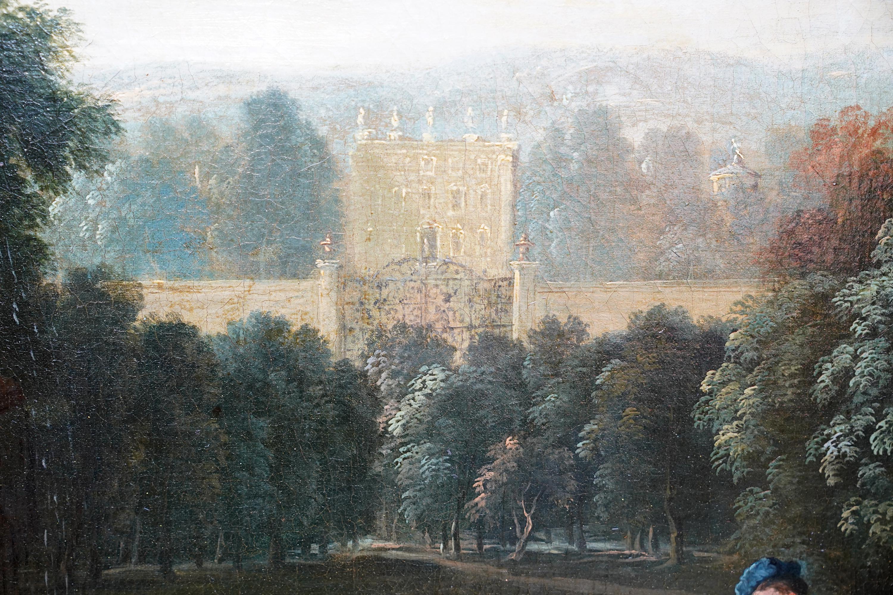 Fete Champetre - Garden Party - French 18thC figurative landscape oil painting For Sale 3