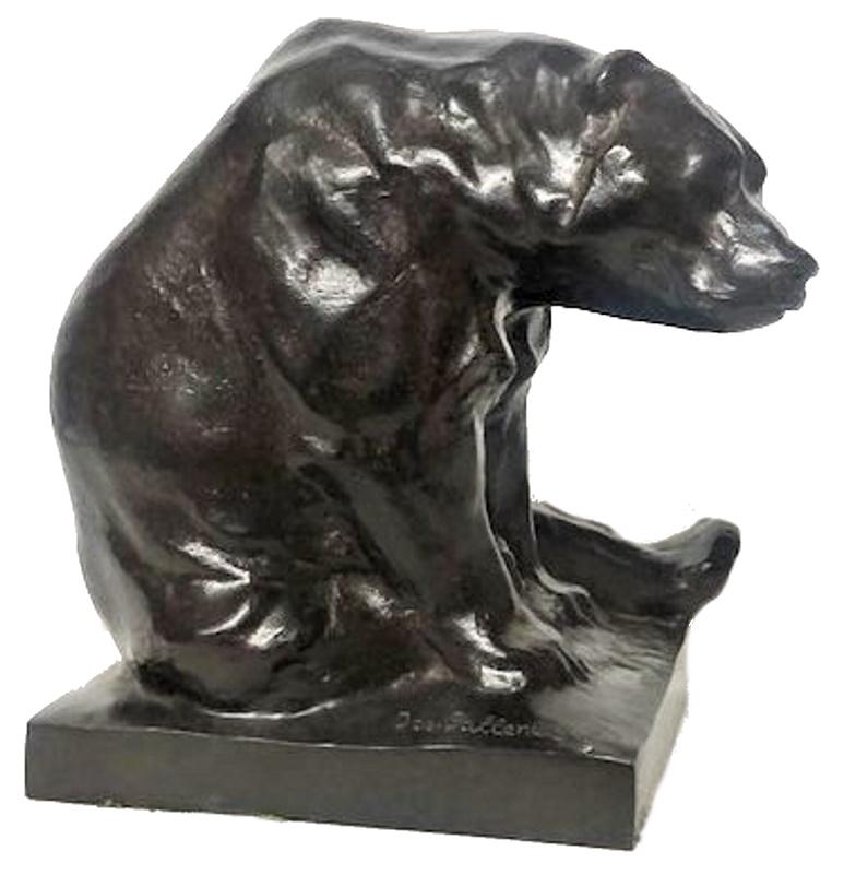 Allemand Joseph Franz Pallenberg, ours, sculpture allemande en bronze patiné, vers 1920 en vente