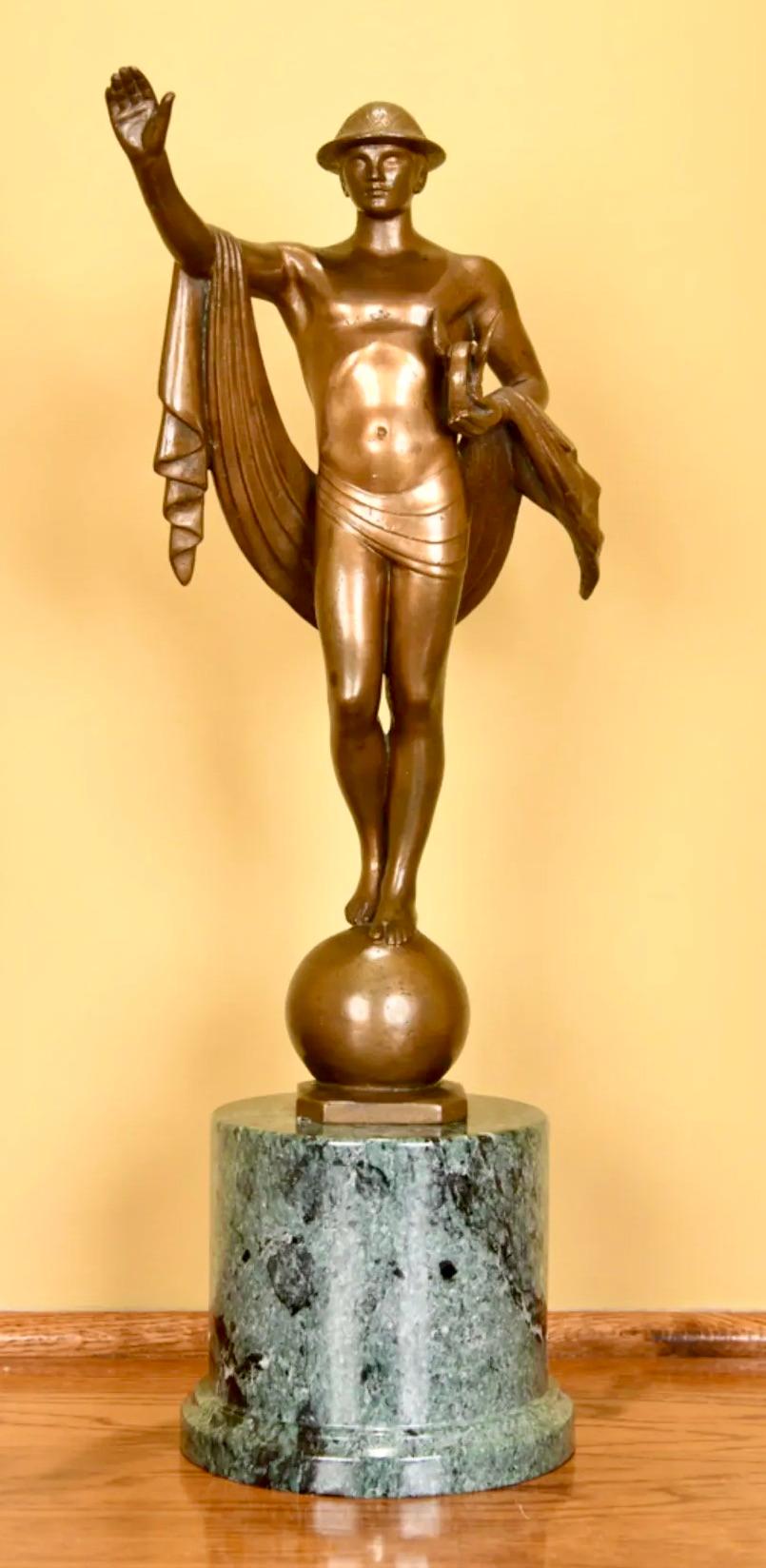 Mercury Bronze New York City Sculpture Hermes American Art Deco WPA Jazz Age Modernism

In the late 1920s, Joseph Freedlander was asked by the City of New York to design a series of bronze light posts for Fifth Avenue. The first, completed in 1931,
